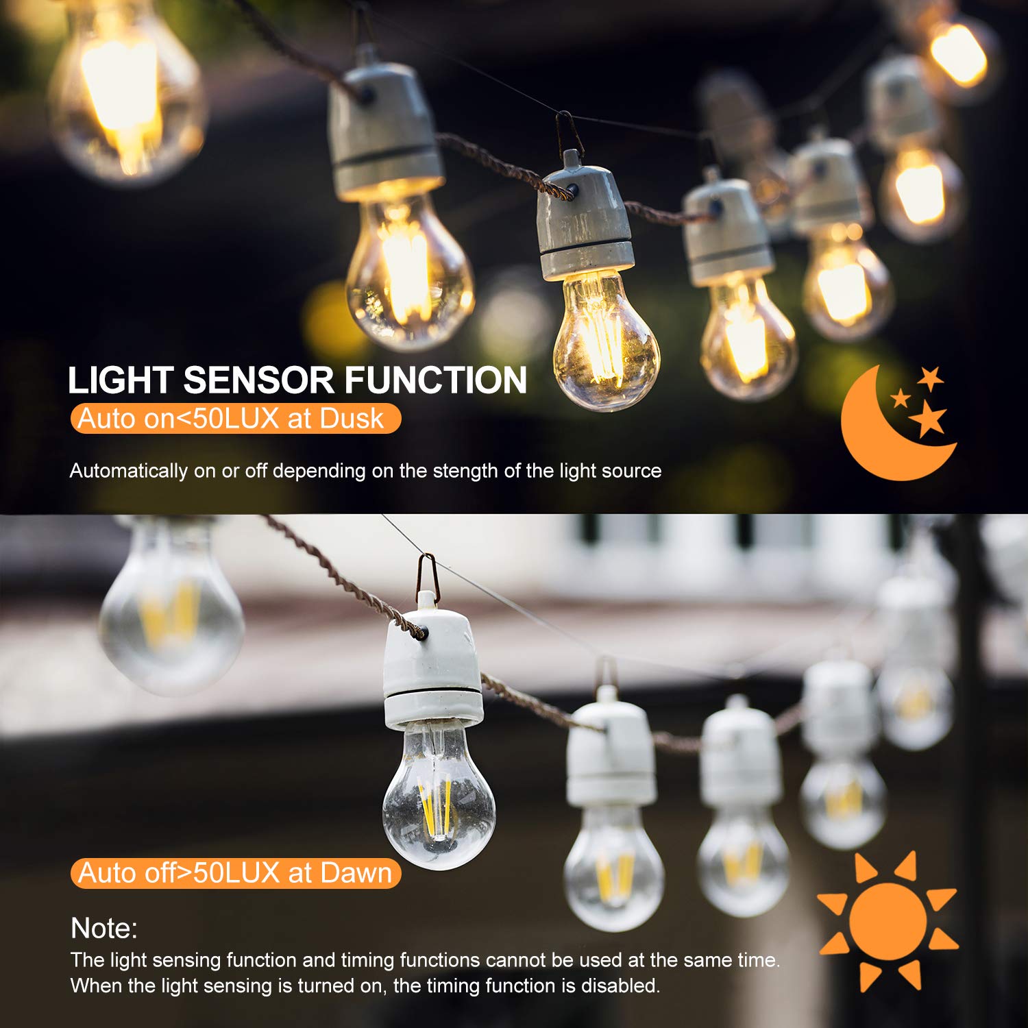 600W Outdoor Dimmer Switch for String Lights - 100FT Remote Control, Dusk to Dawn Timer, Waterproof Plug for Dimmable Patio Lights & Lamps | Perfect for Backyard, Garden & Outdoor Decor