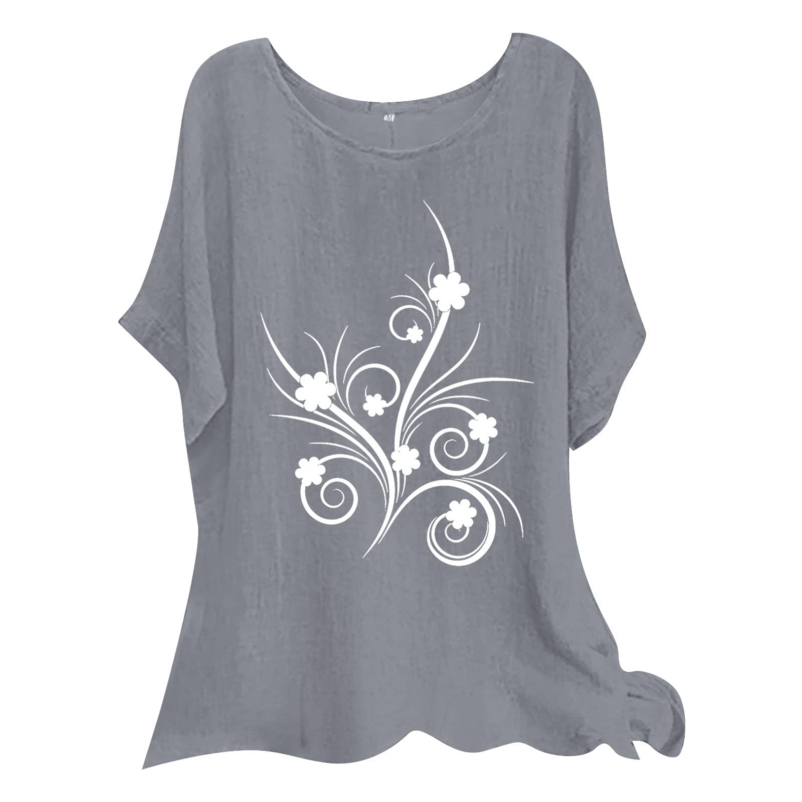 Women's Long Sleeve & Short Sleeve T-Shirts Pack - Floral Letter Print Crew Neck Casual Slim Fit Blouse for Summer | Breathable & Quick Dry Tee Tops for Everyday Wear, Workout & Outdoor Activities