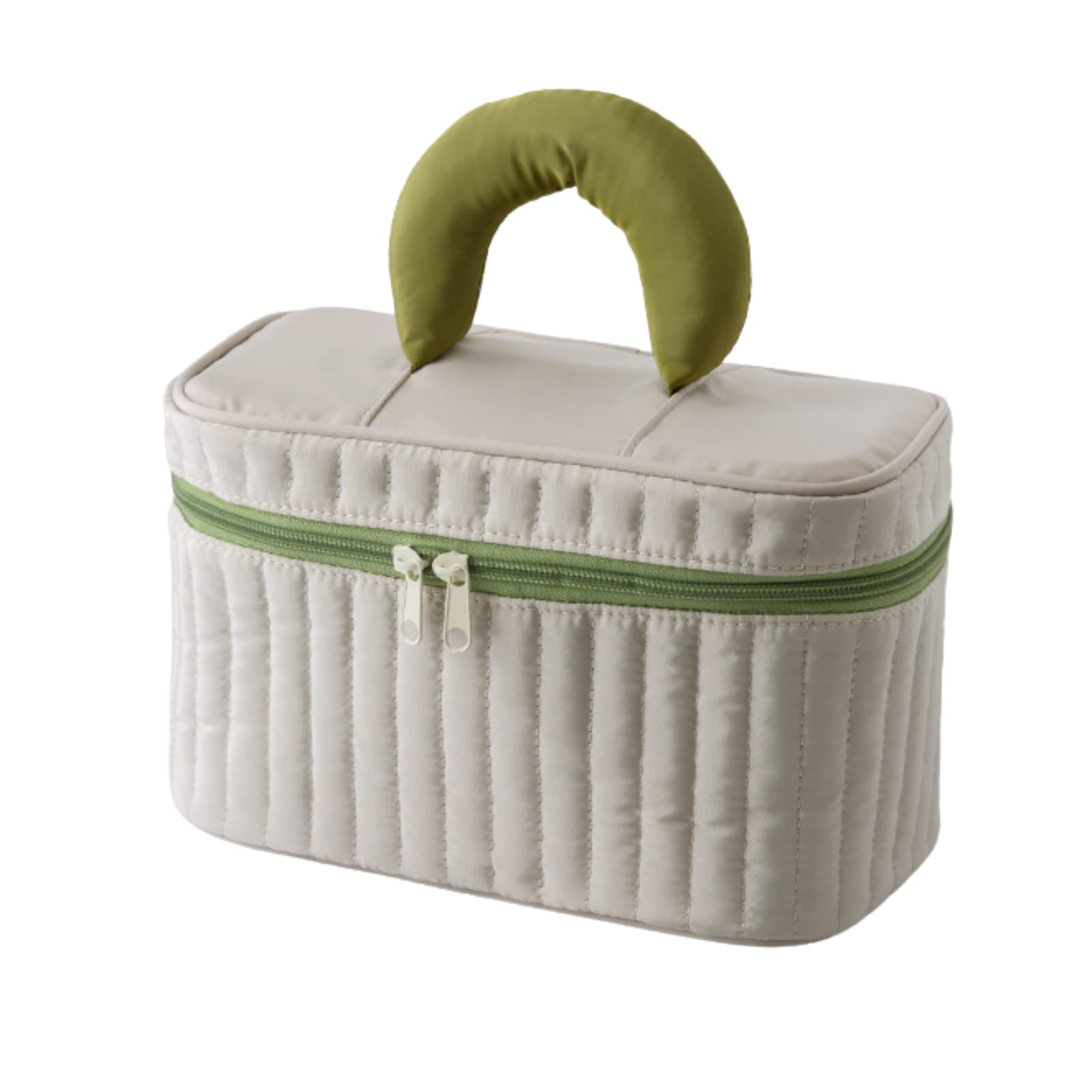 Macaron-Colored Fashion Makeup Bag - Travel Toiletry Organizer & Handheld Cosmetic Case (Beige, Large Size) | Perfect for Travel, Gym & Daily Beauty Essentials