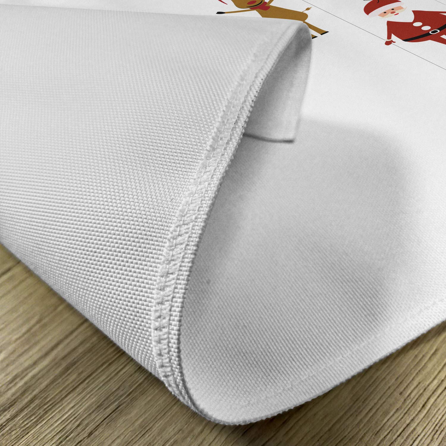 Ambesonne Christmas Place Mats Set of 4 - Festive Holiday Table Decor with Reindeer, Santa, Penguins & Christmas Tree Stripes - Washable Fabric Placemats for Dining Room & Kitchen - Perfect for Holiday Parties, Family Gatherings & Christmas Dinner Decorations