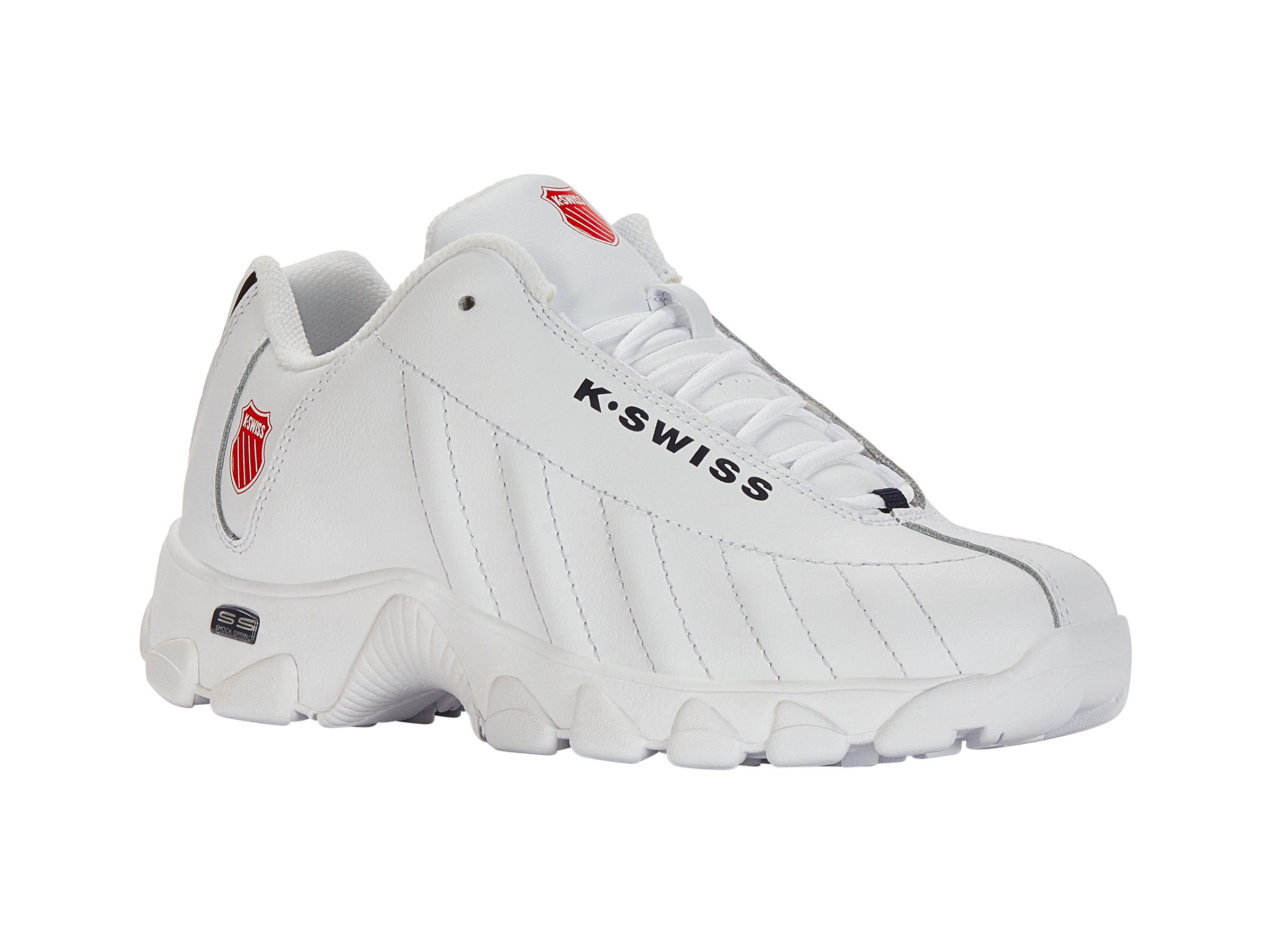 ST329 Running Shoes for Men - White/Navy/Red | Lightweight & Breathable Sneakers for Jogging, Gym & Daily Wear | 86408 130 M