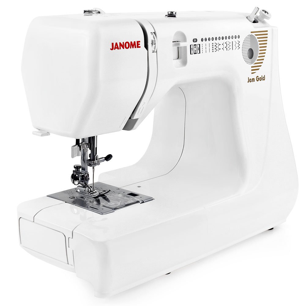 Janome Jem Gold 660 Lightweight Sewing Machine for Beginners - Portable Home & Travel Use with 15 Built-in Stitches | Perfect for Quilting, Dressmaking & DIY Crafts