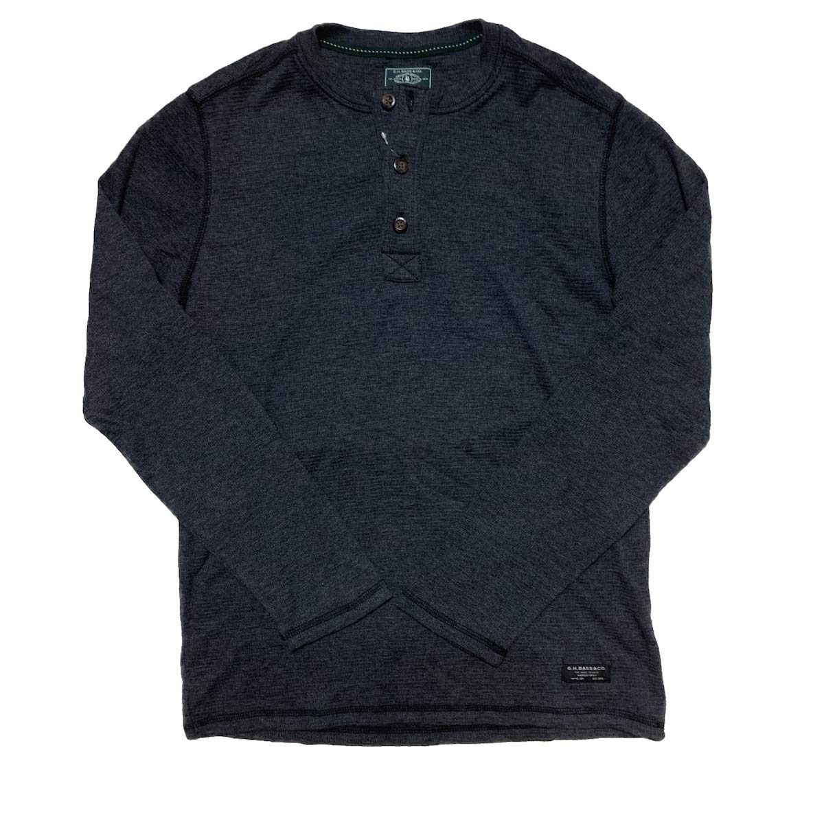 G. H. Bass & Co. Men's Long Sleeve Waffle Henley Shirt - Casual Button Down Top for Fall & Winter - Perfect for Layering, Outdoor Activities and Office Wear