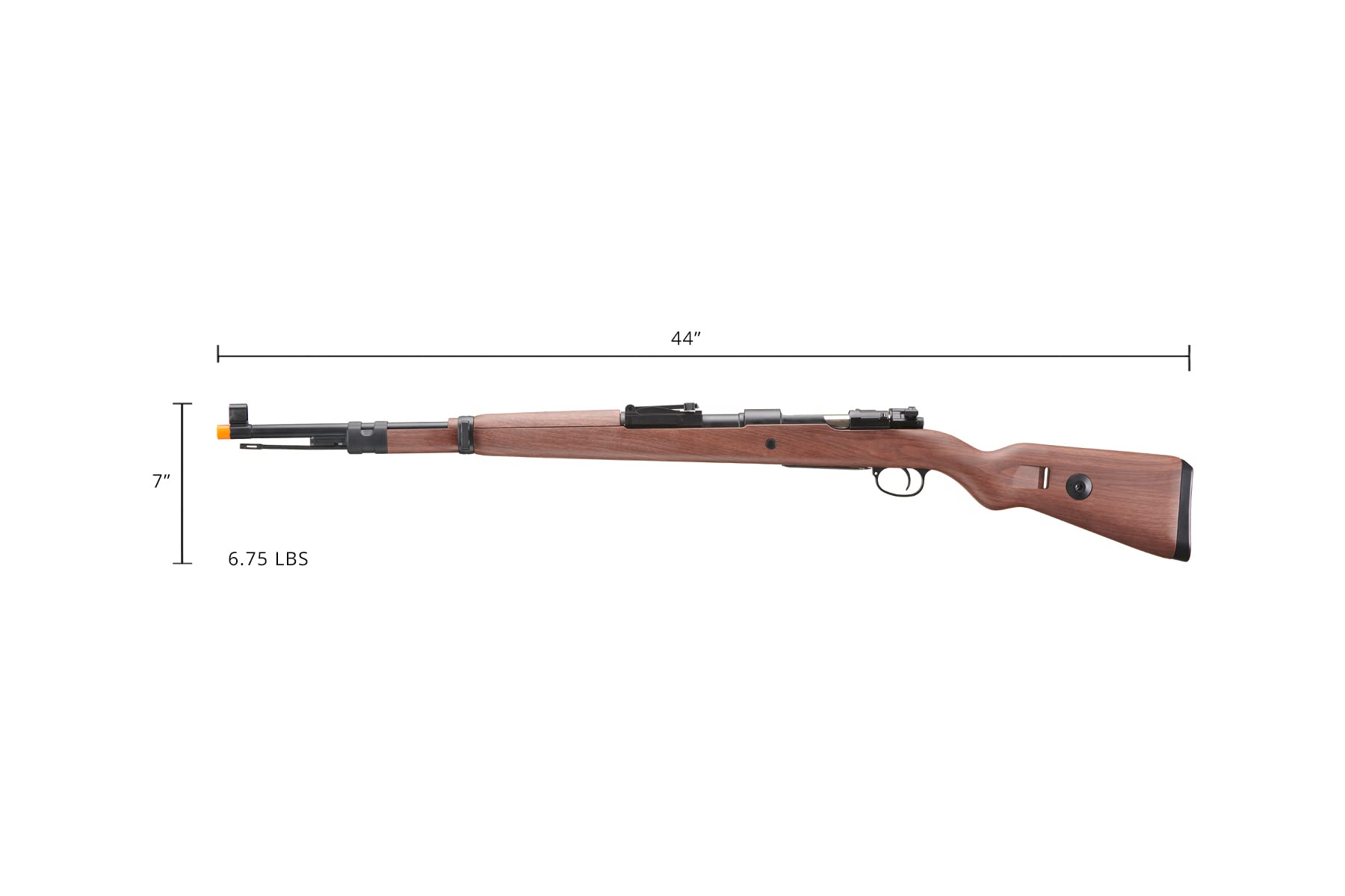 Double Bell WWII Kar 98K Bolt Action Gas Airsoft Rifle - Realistic Wood Finish | WW2 Military Reenactment, Airsoft Battles & Historical Collection