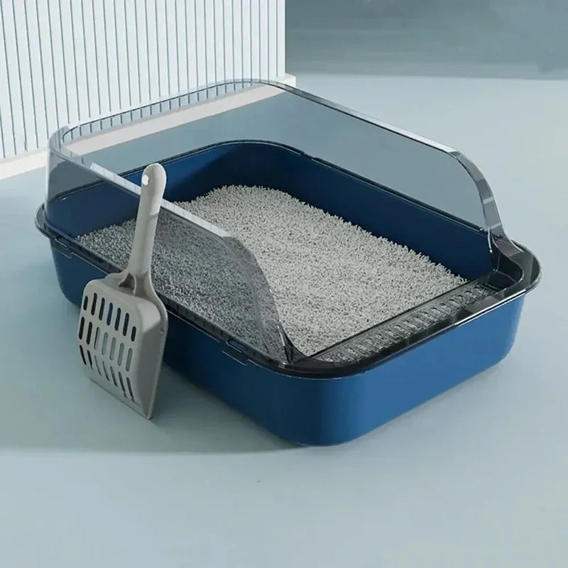 Semi-Enclosed Cat Litter Box with Odor Control - Private Cat Bathroom for Indoor Cats - Perfect for Small Spaces & Apartments
