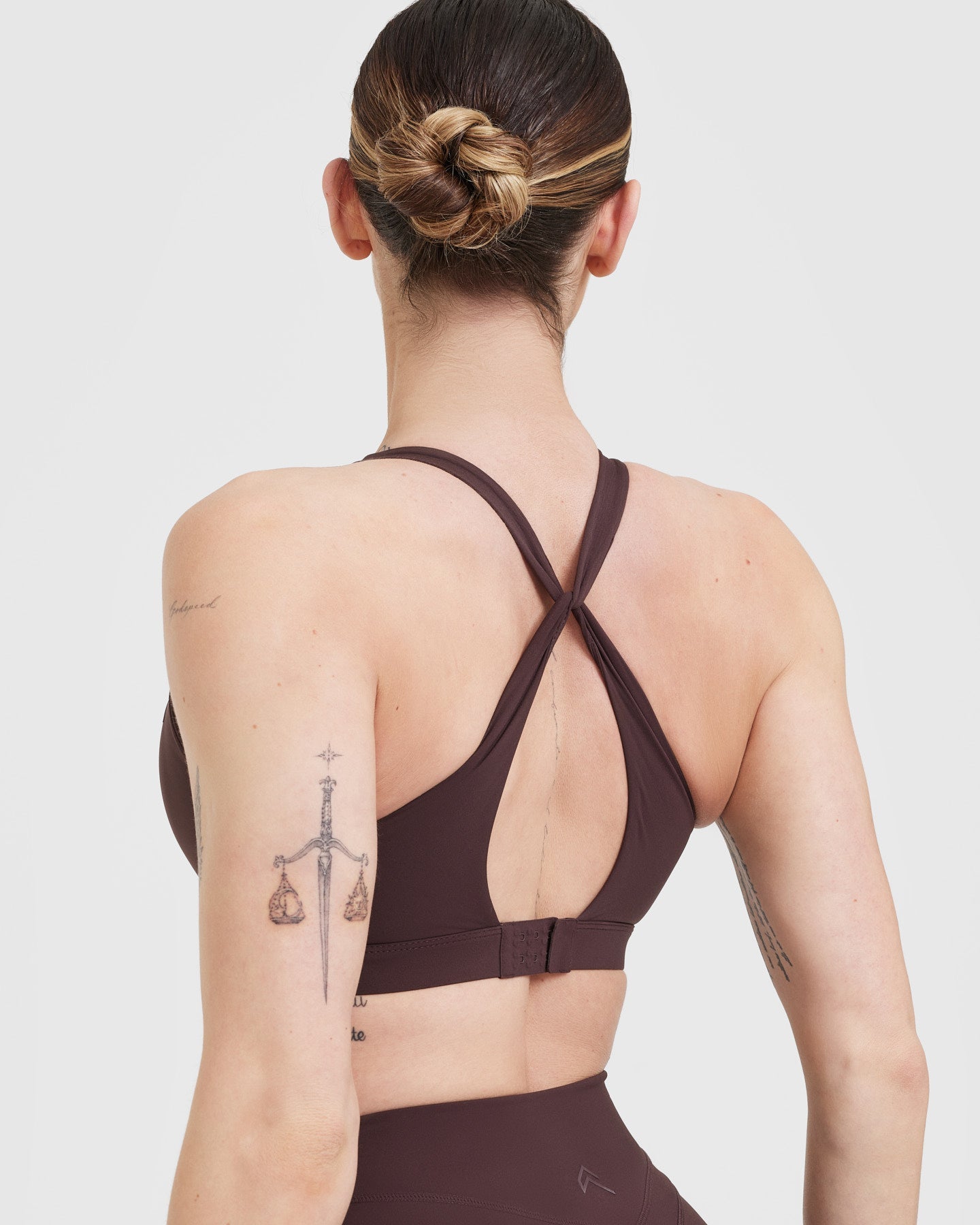 High-Performance Unified Layered Sports Bra for Women - Comfortable & Supportive Workout Top in Plum Brown | Ideal for Yoga, Running & Gym Training