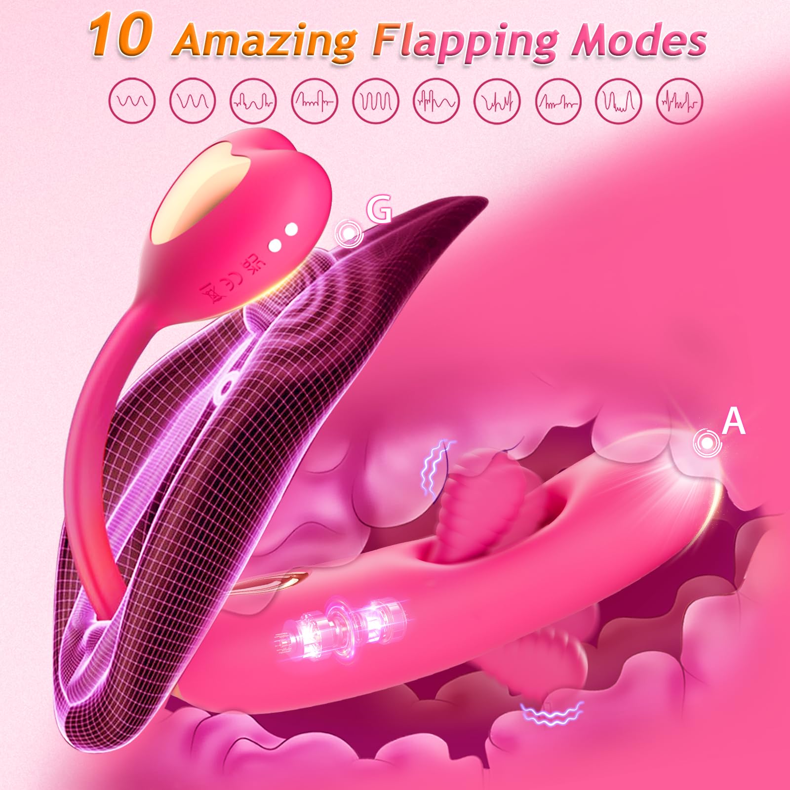 Premium G-Spot Vibrator for Women - 3-in-1 Clitoral Stimulator with 10 Vibration & 10 Tapping Modes, Body-Safe Silicone Adult Toy for Vaginal, Anal & Nipple Play | Perfect for Solo Pleasure, Couples Play & Sensual Exploration