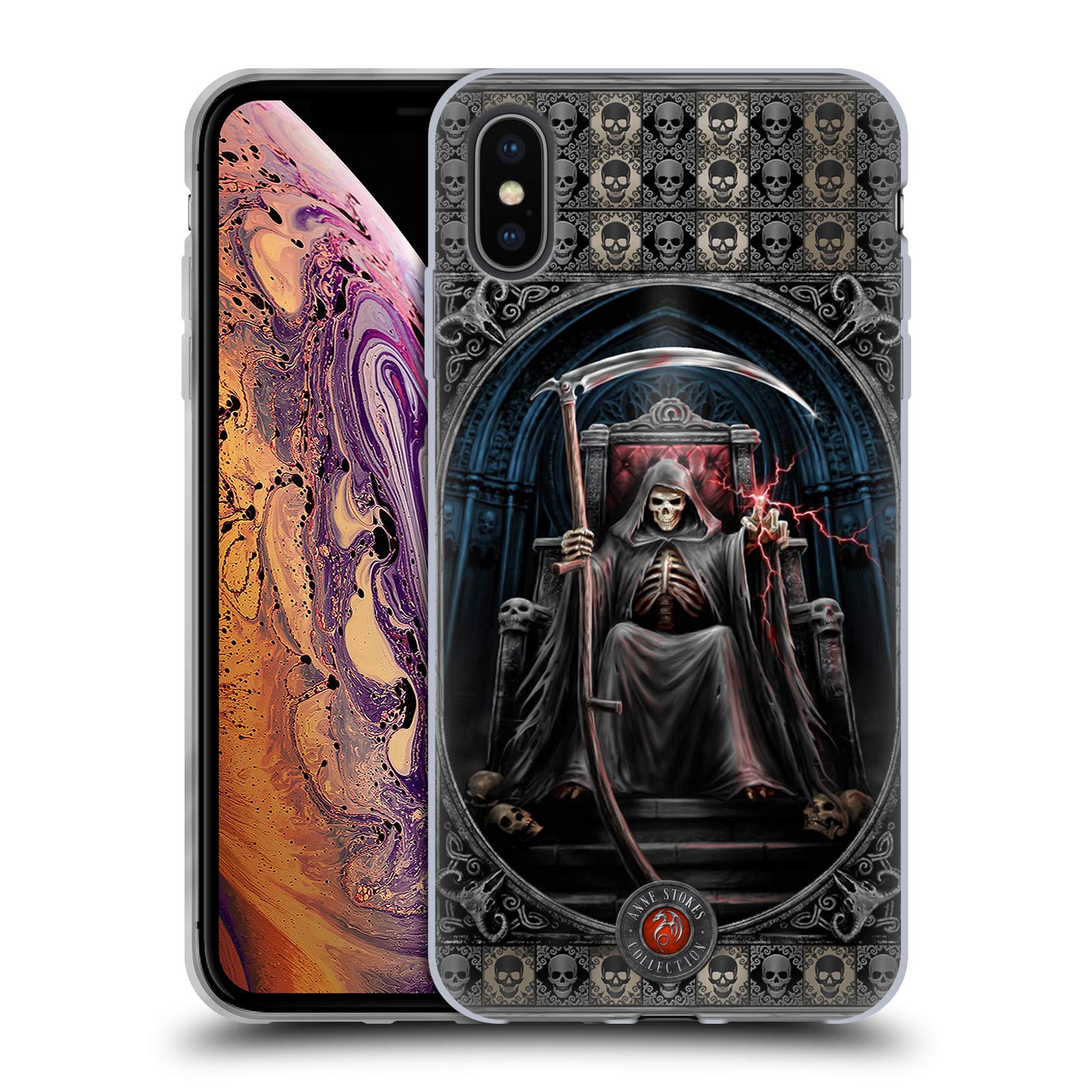 Officially Licensed Anne Stokes Reaper Gothic Soft Gel Case for Apple iPhone Xs Max - Dark Fantasy Phone Cover with Premium Protection, Perfect for Gothic Lovers & Halloween Theme Accessories