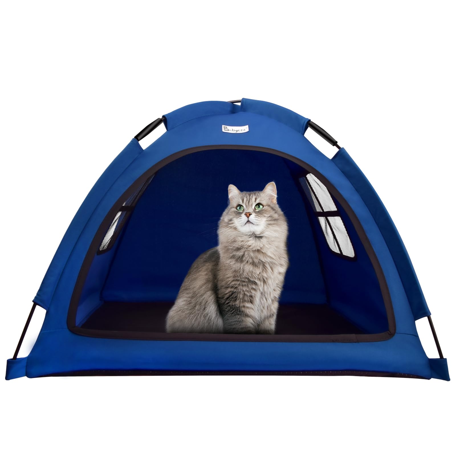 Waterproof Outdoor Cat & Dog Tent House - Portable Pet Bed for Indoor/Outdoor Use - Washable Cave Nest for Small Dogs, Cats & Bunnies (Navy Blue, Small) | Perfect for Camping, Backyard & Travel Adventures