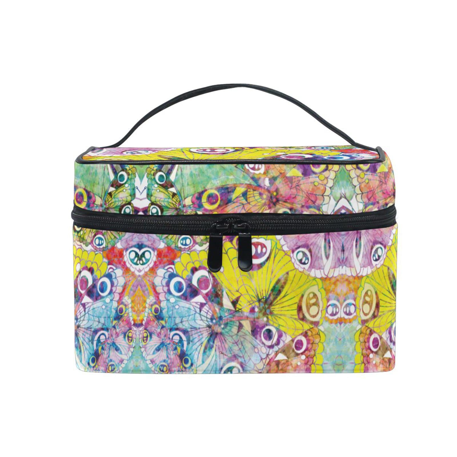 Colorful Butterfly Cartoon Makeup Bag for Women & Girls - Waterproof Cosmetic Organizer Pouch with Zipper - Perfect for Travel, Gym, and Daily Essentials Storage