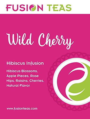 Organic Wild Cherry Hibiscus Herbal Tea - Caffeine Free Loose Leaf Fruit Tea - 1lb (16oz) Bulk - Perfect for Iced Tea, Relaxation & Gift Giving