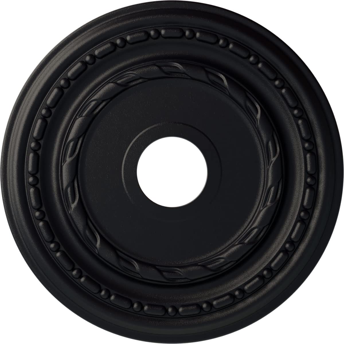 Ekena Millwork CM17DUSGS 17.8 Inch Dublin Ceiling Medallion - Hand-Painted Steel Gray - 3.6 Inch Inner Diameter - 1.25 Inch Projection - Perfect for Victorian & Classic Home Decor, Dining Rooms & Wedding Venues