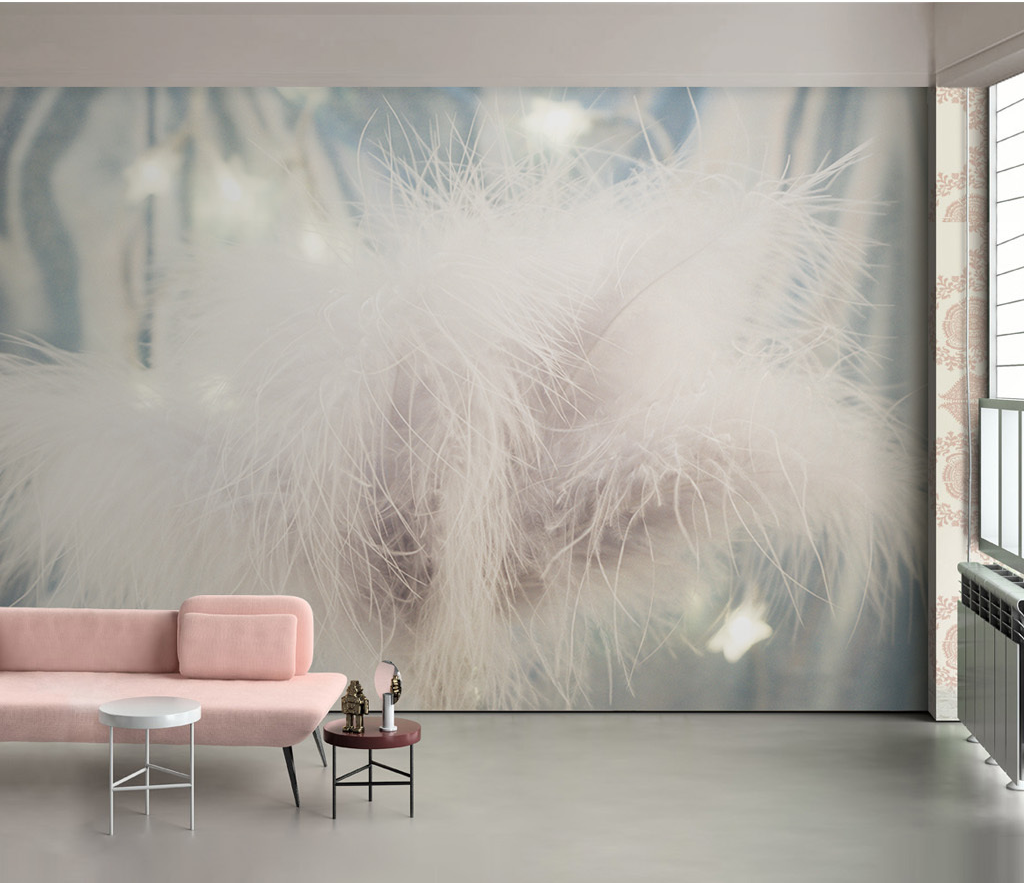 Soft Sprinkle Cotton Blow Leaves Wallpaper Murals - Nature-Inspired Peel & Stick Wall Decor for Bedroom, Living Room & Nursery