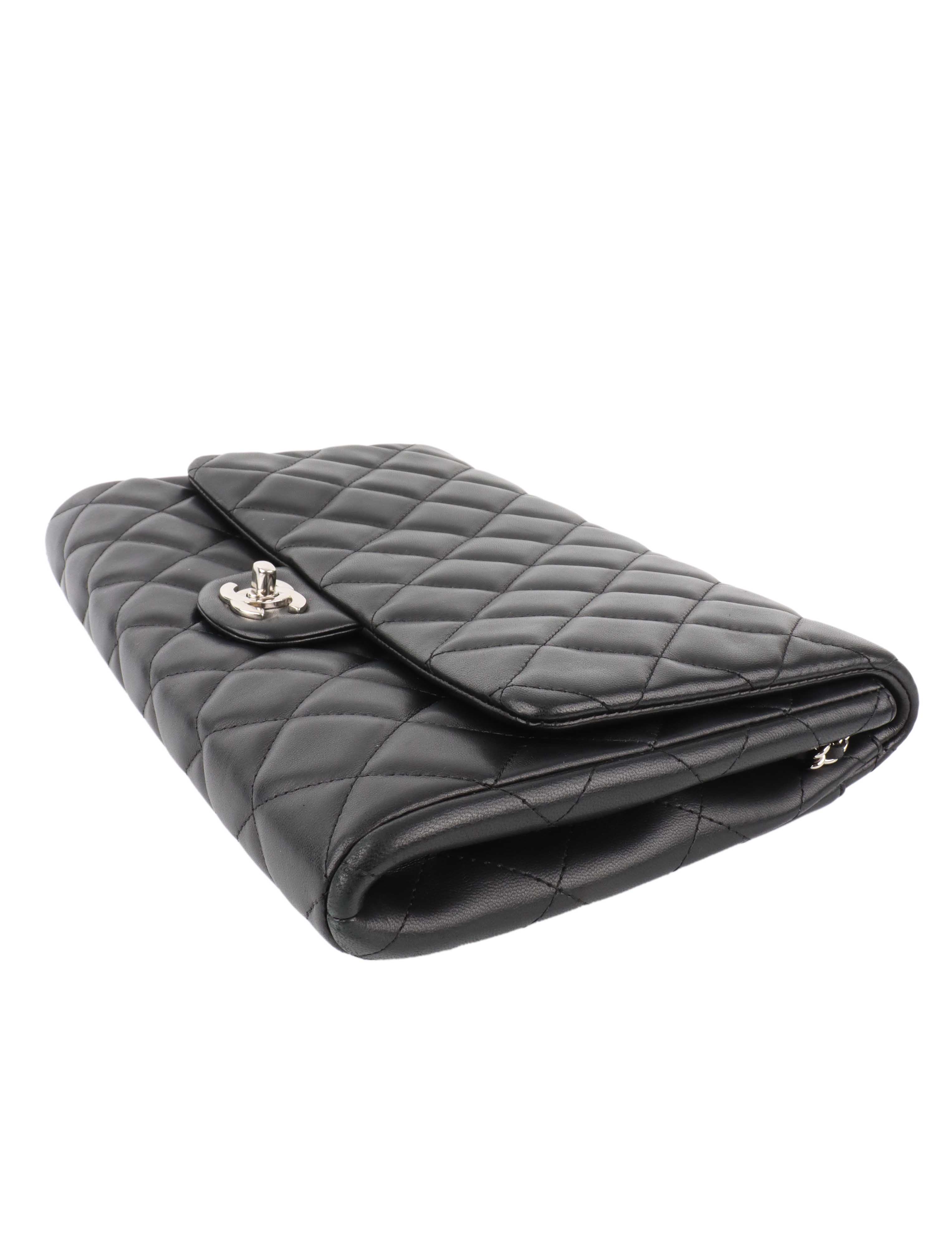 Chanel Black Lambskin Shoulder Clutch Bag for Women | Luxury Designer Handbag for Evening Parties, Weddings & Special Occasions