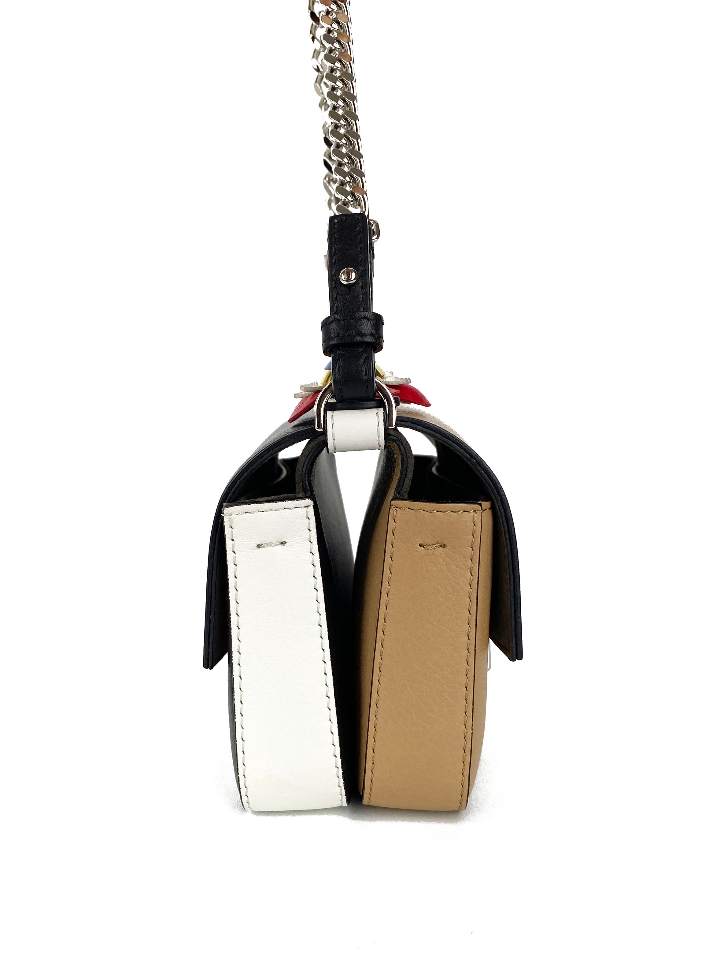 Fendi Black & Nude Micro Double Baguette Bag - Luxury Designer Crossbody Purse for Women | Perfect for Evening Parties, Date Nights & Special Occasions