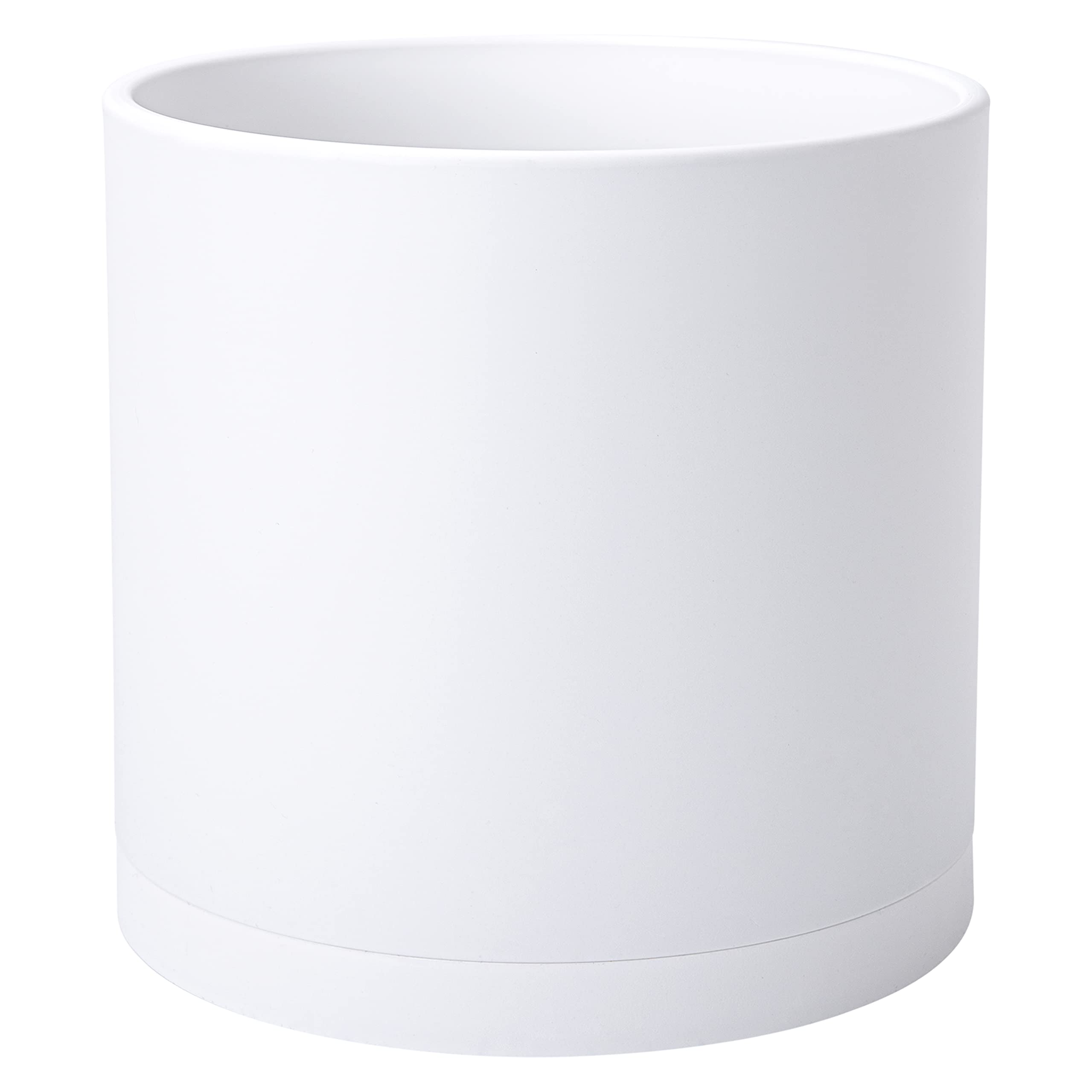 14 Inch White Plastic Planter Pots with Drainage Hole & Saucer - D'vine Dev Flower Pots for Indoor Outdoor Plants - Perfect for Home Garden, Patio, Balcony Decor