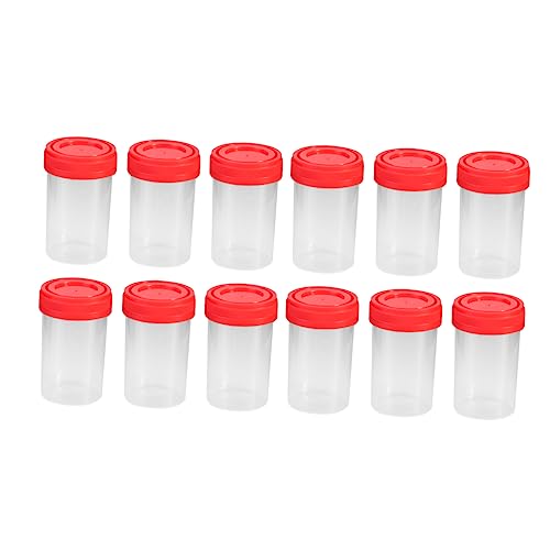 SOLUSTRE 20-Pack Clear Plastic Disposable Containers with Lids - Stool & Urine Sample Collection Kit, Specimen Cups for Medical, Lab, and Home Use - Ideal for Doctor Visits, Health Testing, and First Aid Kits