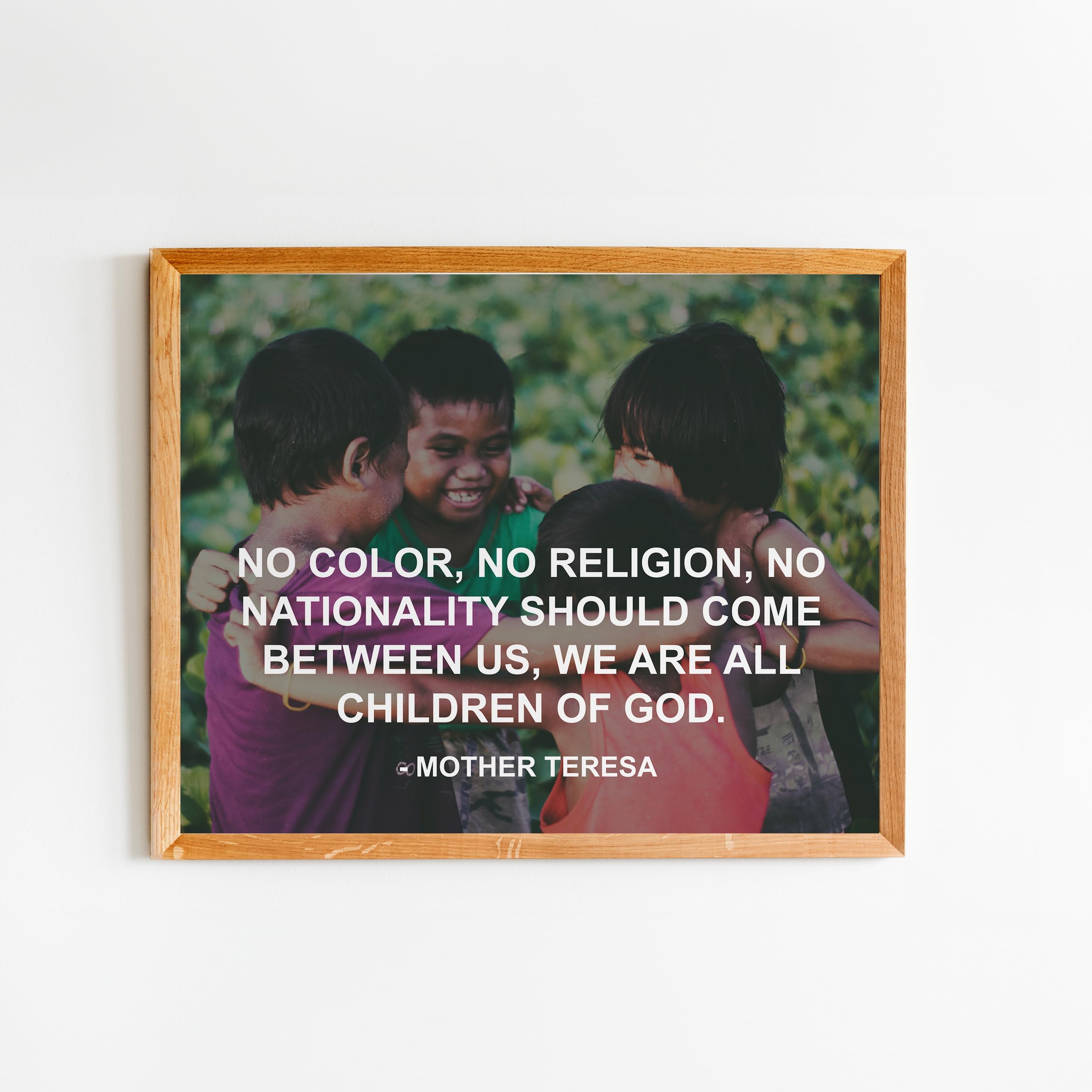 Inspirational Mother Teresa Quote Wall Art - 'We Are All Children of God' Modern Typographic Print for Home, Office, Classroom & Church Decor | Unframed 10x8 | Motivational Gift for Faith-Based Spaces & Spiritual Inspiration
