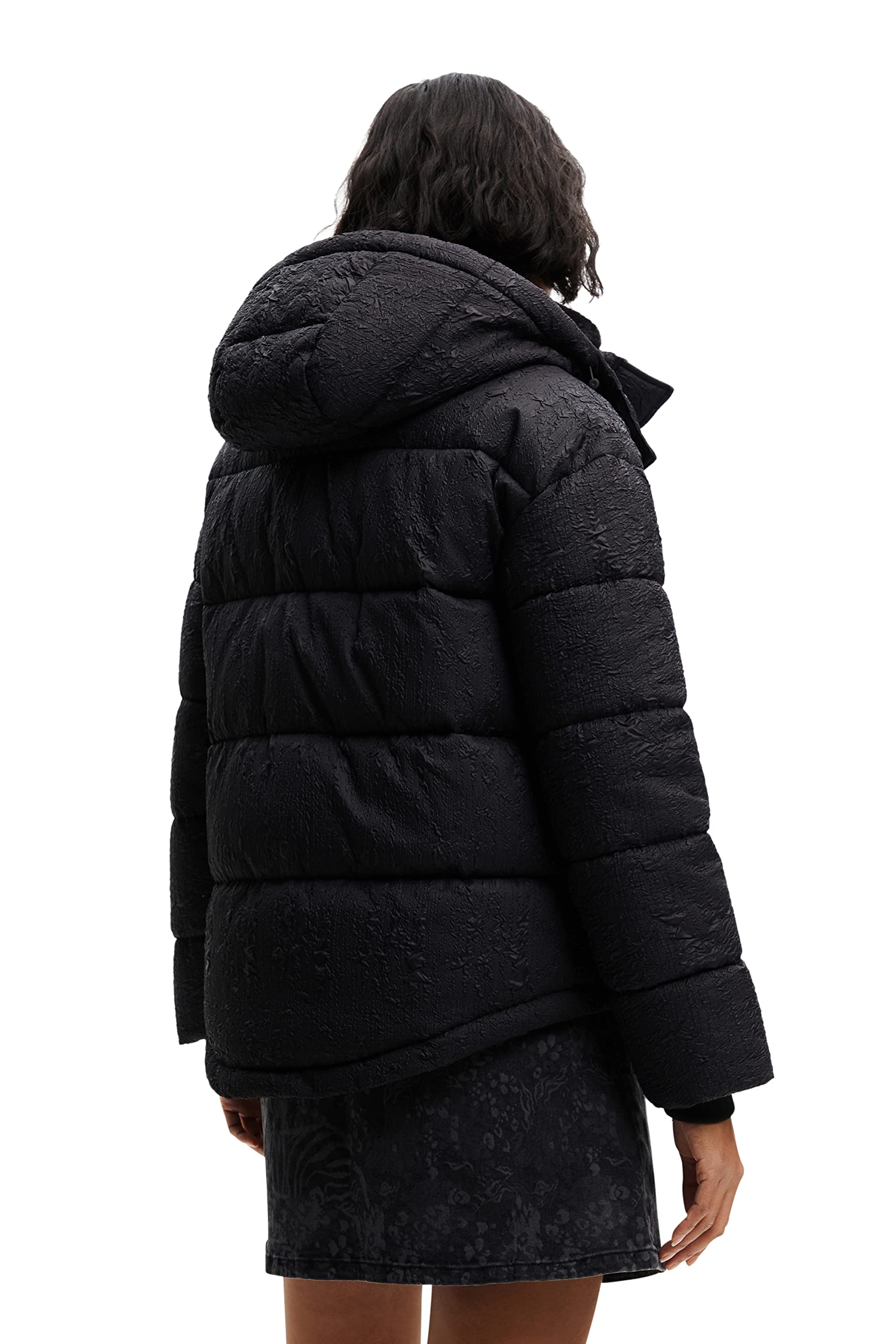 Desigual Women's Padded Short Overcoat Jacket - Stylish Winter Coat with Warm Padding for Casual Outings, Work & Travel
