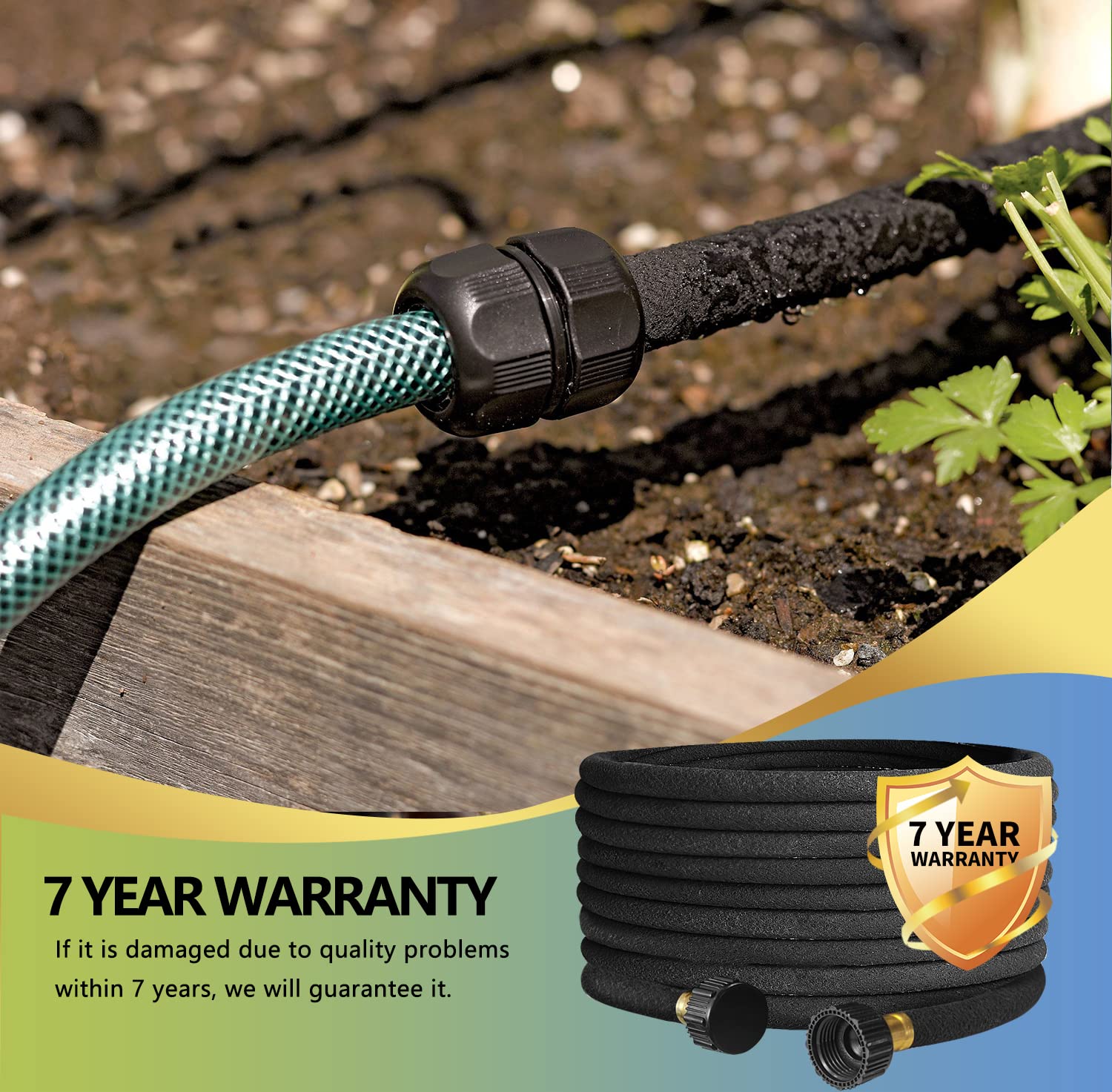 3 Pack 15 Ft Short Soaker Hose for Garden Beds - 1/2 Inch Drip Irrigation Hose for Foundation Watering, Lawn & Landscaping - 70% Water Saving Black Soaker Hose (15 Feet x 3) - Perfect for Vegetable Gardens, Flower Beds & Tree Root Watering