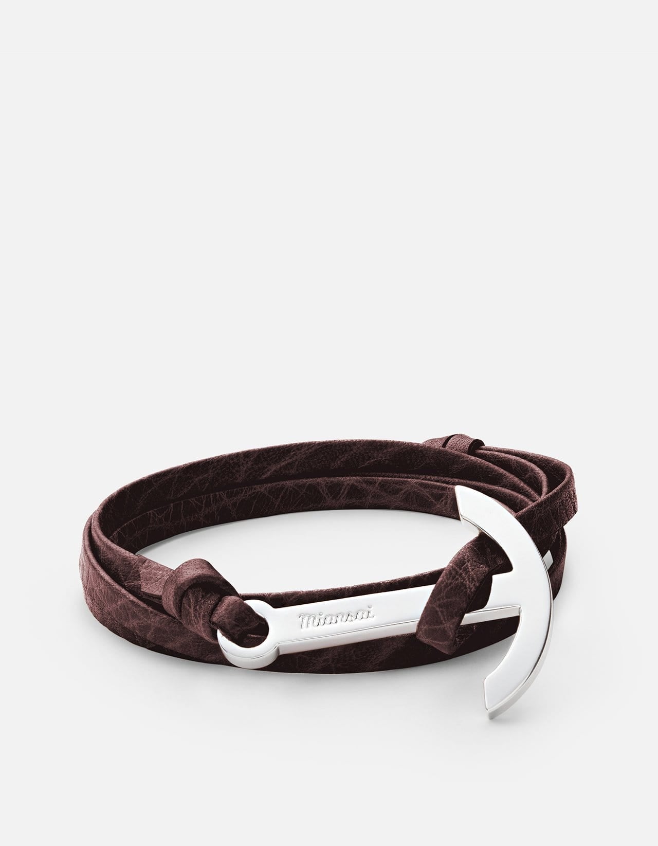 Polished Silver Modern Anchor Leather Bracelet for Men & Women - Stylish Nautical Jewelry for Everyday Wear, Gifts & Beach Outfits