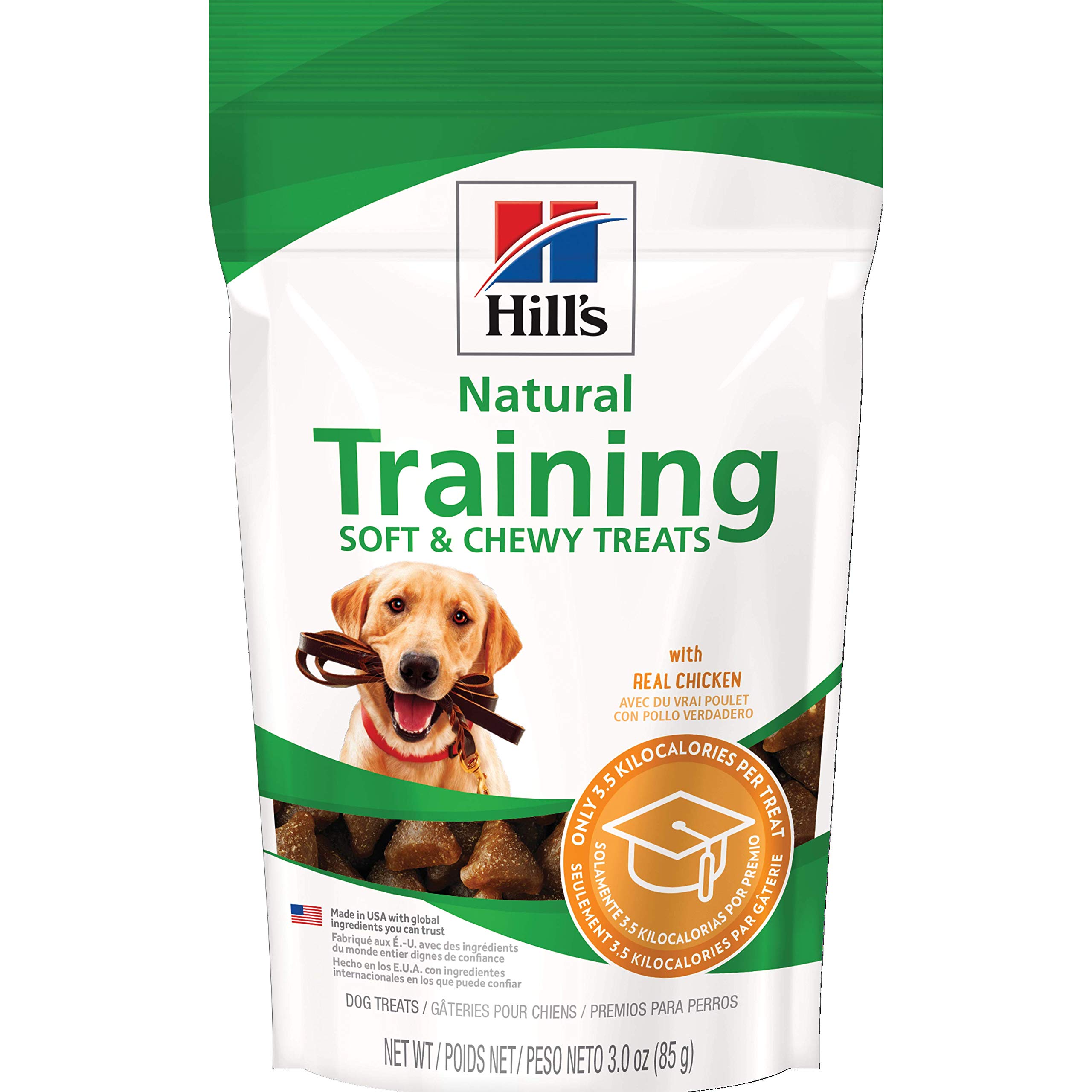 Hill's Natural Dog Treats - Chicken Flavor Training Rewards, Healthy Dog Snacks for Small & Large Breeds, 3oz Bag - Perfect for Obedience Training & Positive Reinforcement