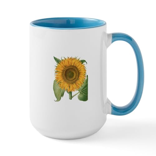 White/Blue Inside - Vintage Sunflower Basilius Besler Mugs