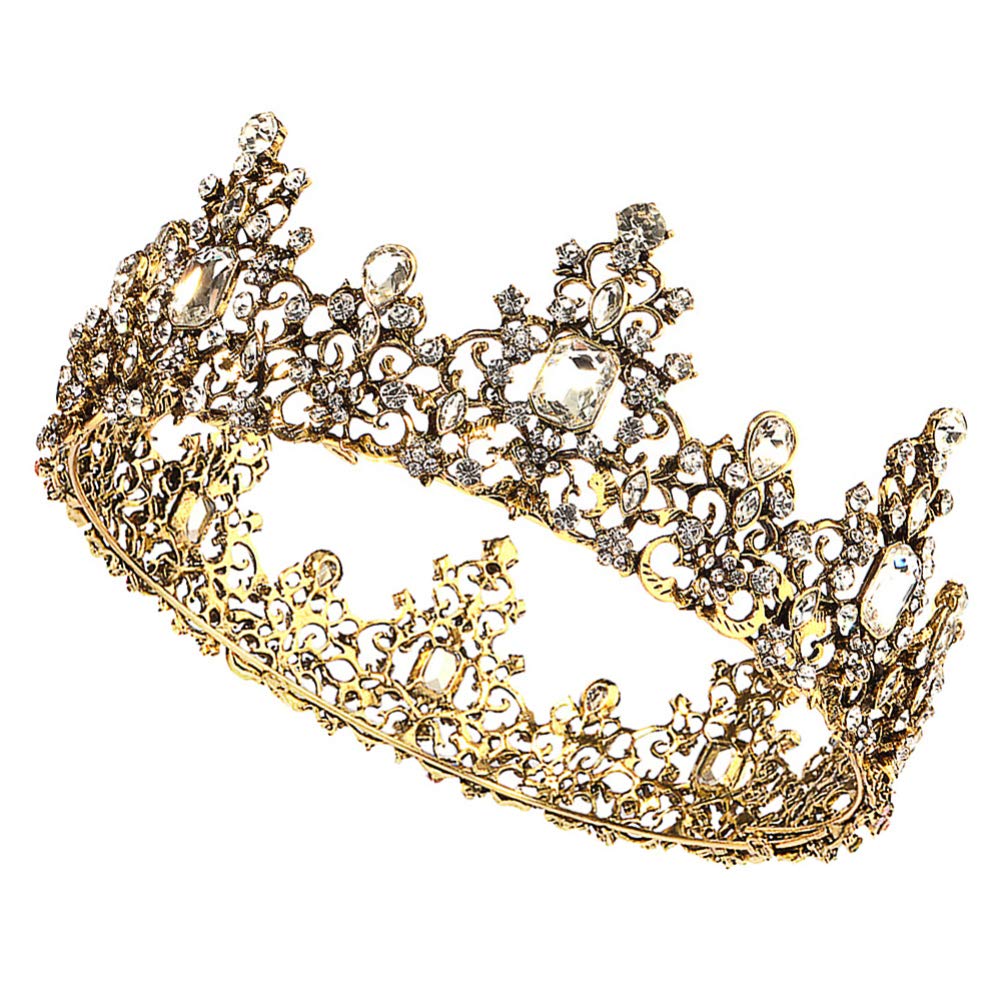 Lurrose Baroque Vintage Crown Tiara Headpiece - Elegant Wedding Headband for Women, Bridal Hair Accessories, Royal Party Hair Jewelry (Perfect for Weddings, Prom, Pageants & Costume Events)