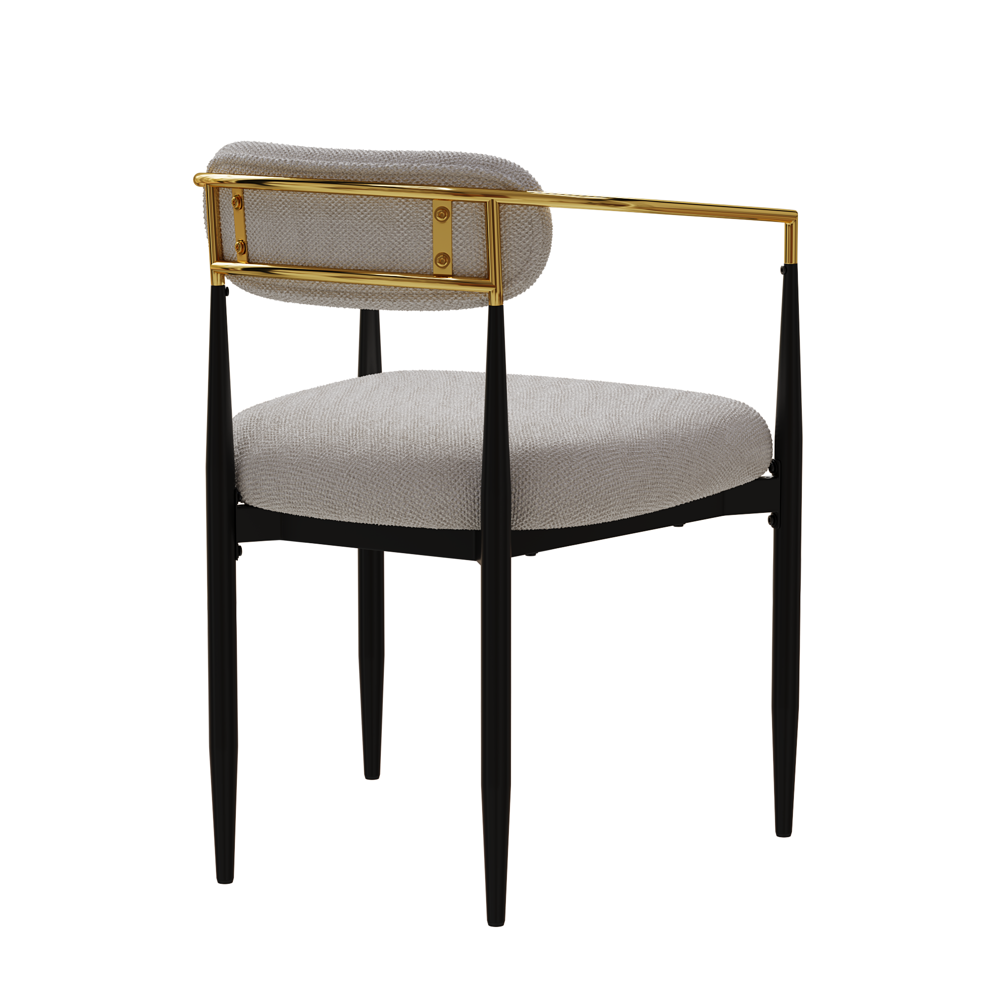 Set of 2 White Medieval Modern Dining Chairs - Teddy Velvet Upholstery with Metal Legs, Easy Assembly for Kitchen, Home & Office | Perfect for Small Spaces, Breakfast Nooks & Contemporary Dining Areas
