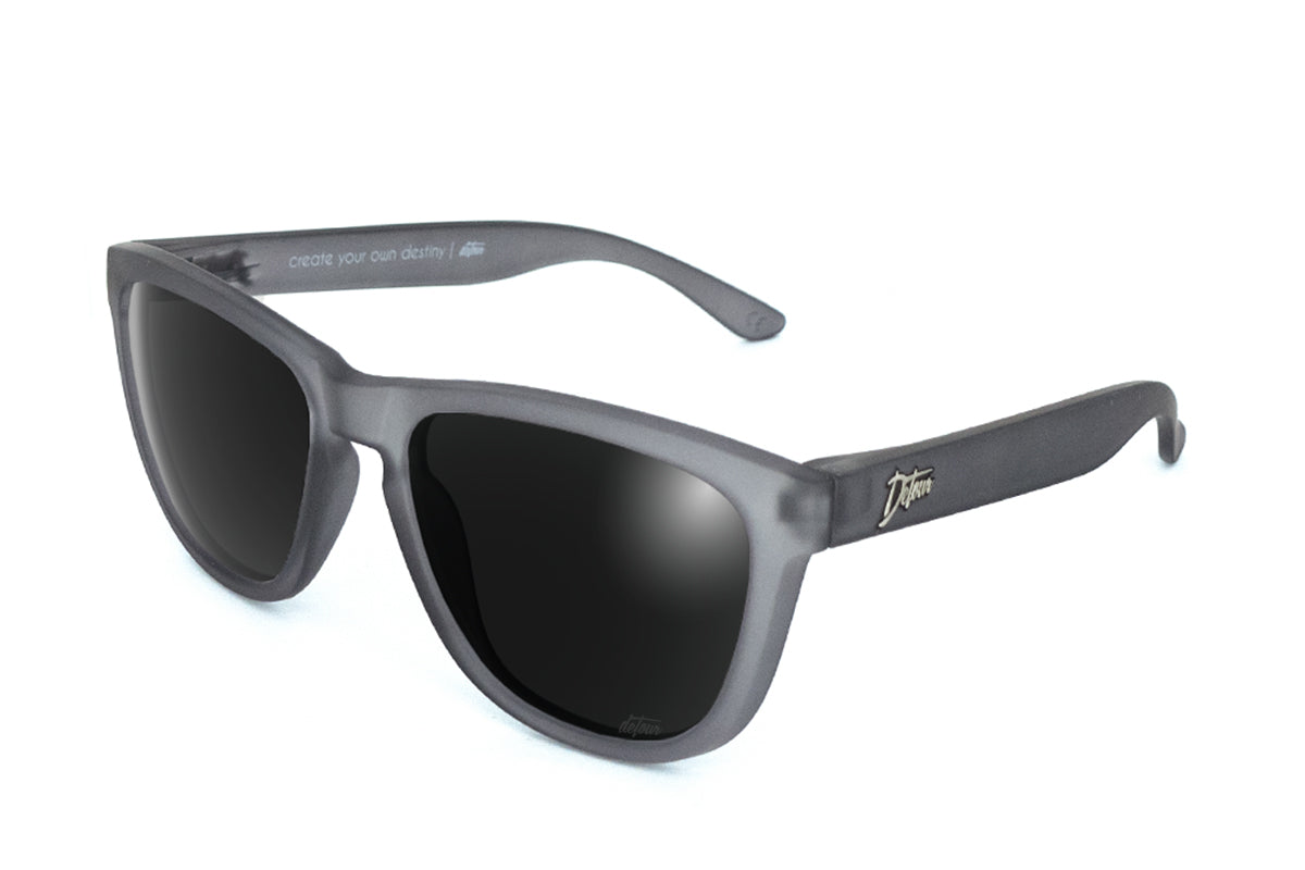 Gray Frost Polarized Sunglasses with Jet Black Lens - UV Protection, Lightweight & Stylish for Outdoor Sports, Driving, and Beach Activities