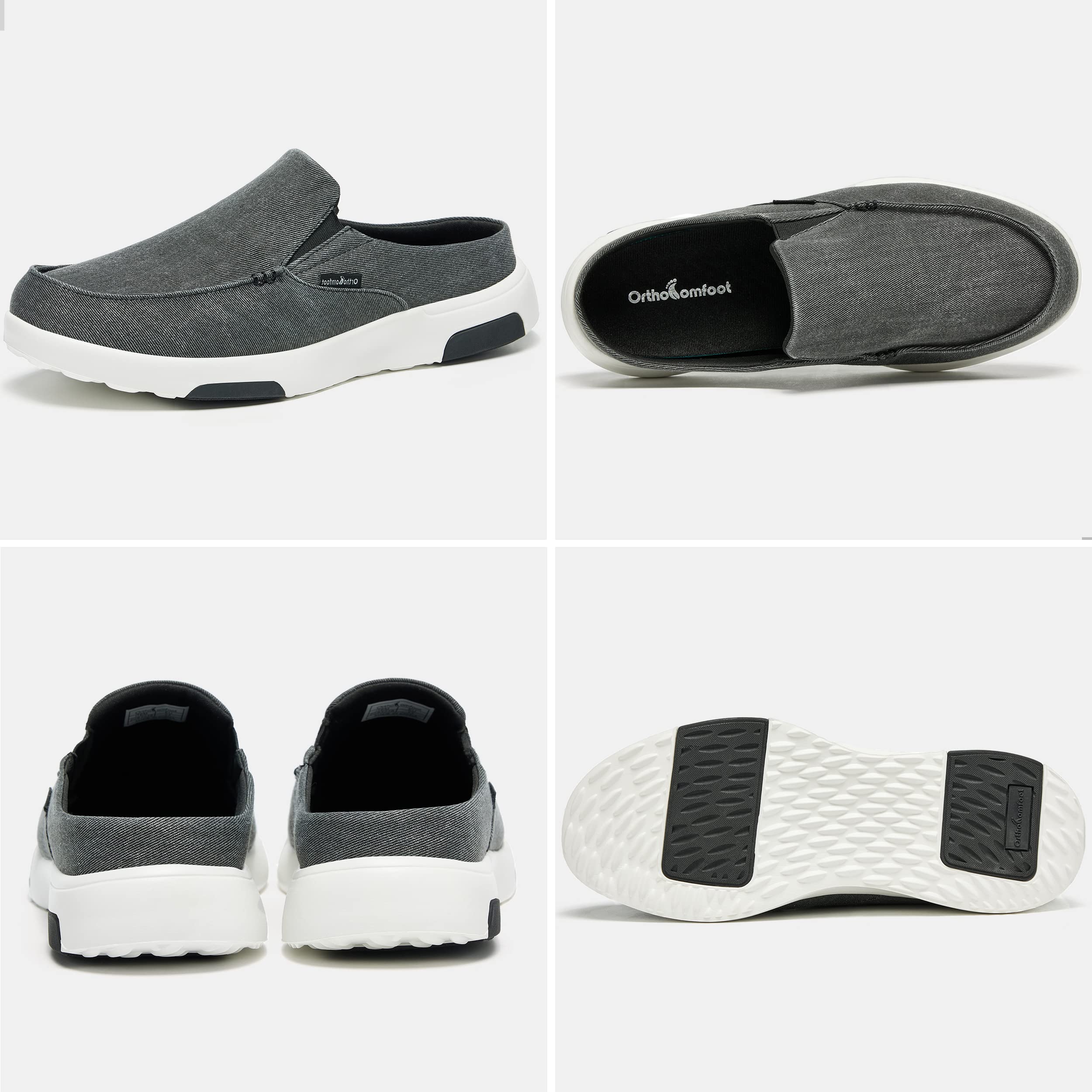 OrthoComfoot Men's Orthopedic Slip-On Loafers - Arch Support Walking Shoes for Plantar Fasciitis & Flat Feet - Comfortable Orthotic Shoes for Foot & Heel Pain Relief - Perfect for Work, Travel & Daily Comfort