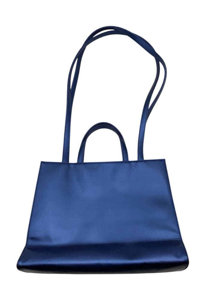 Telfar Cobalt Blue Medium Shopping Tote Bag - Stylish & Spacious for Work, Travel & Everyday Use