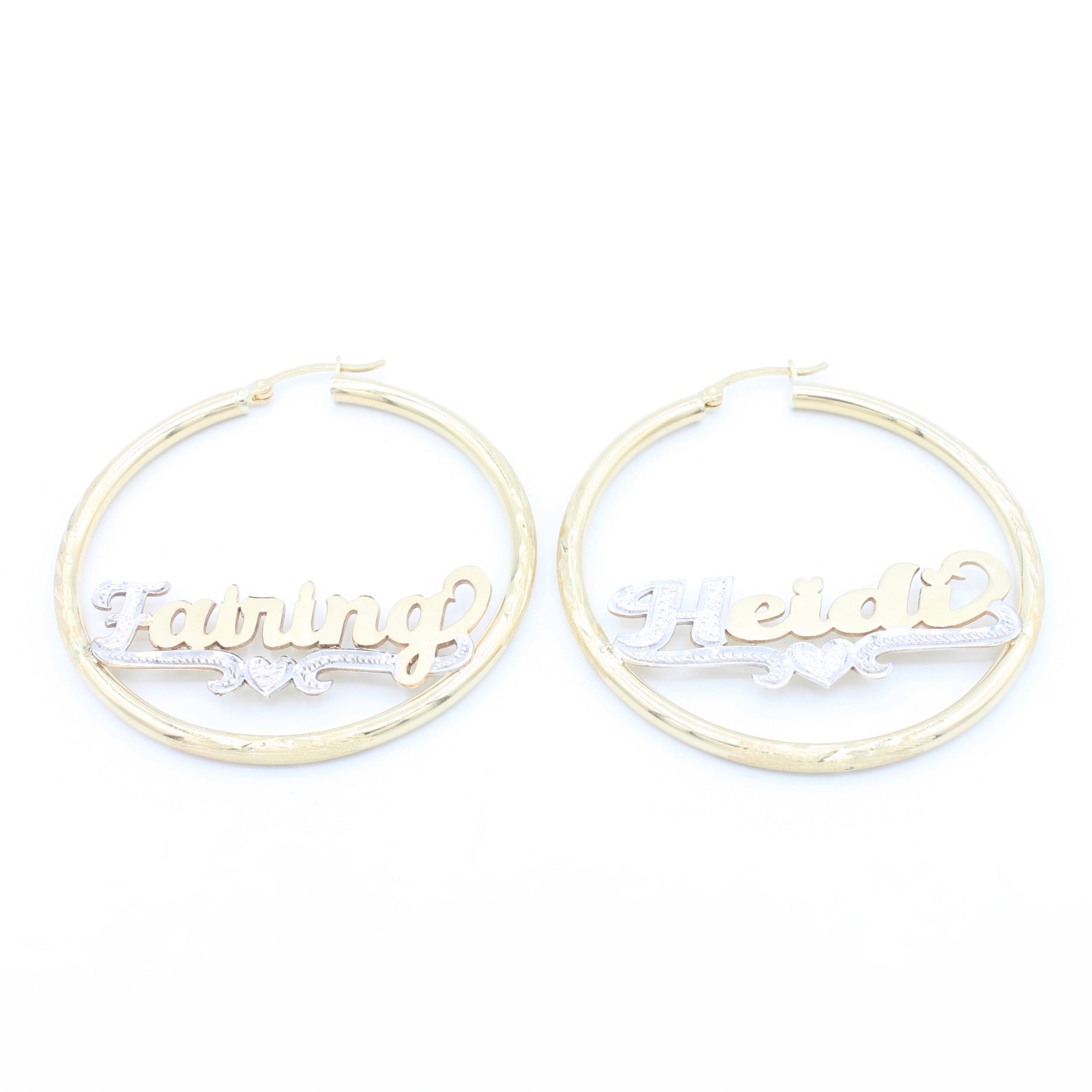 14K Gold Custom Name Hoops Earrings for Women - Personalized Initial Jewelry Gift for Her - Birthday, Anniversary, Valentine's Day Present