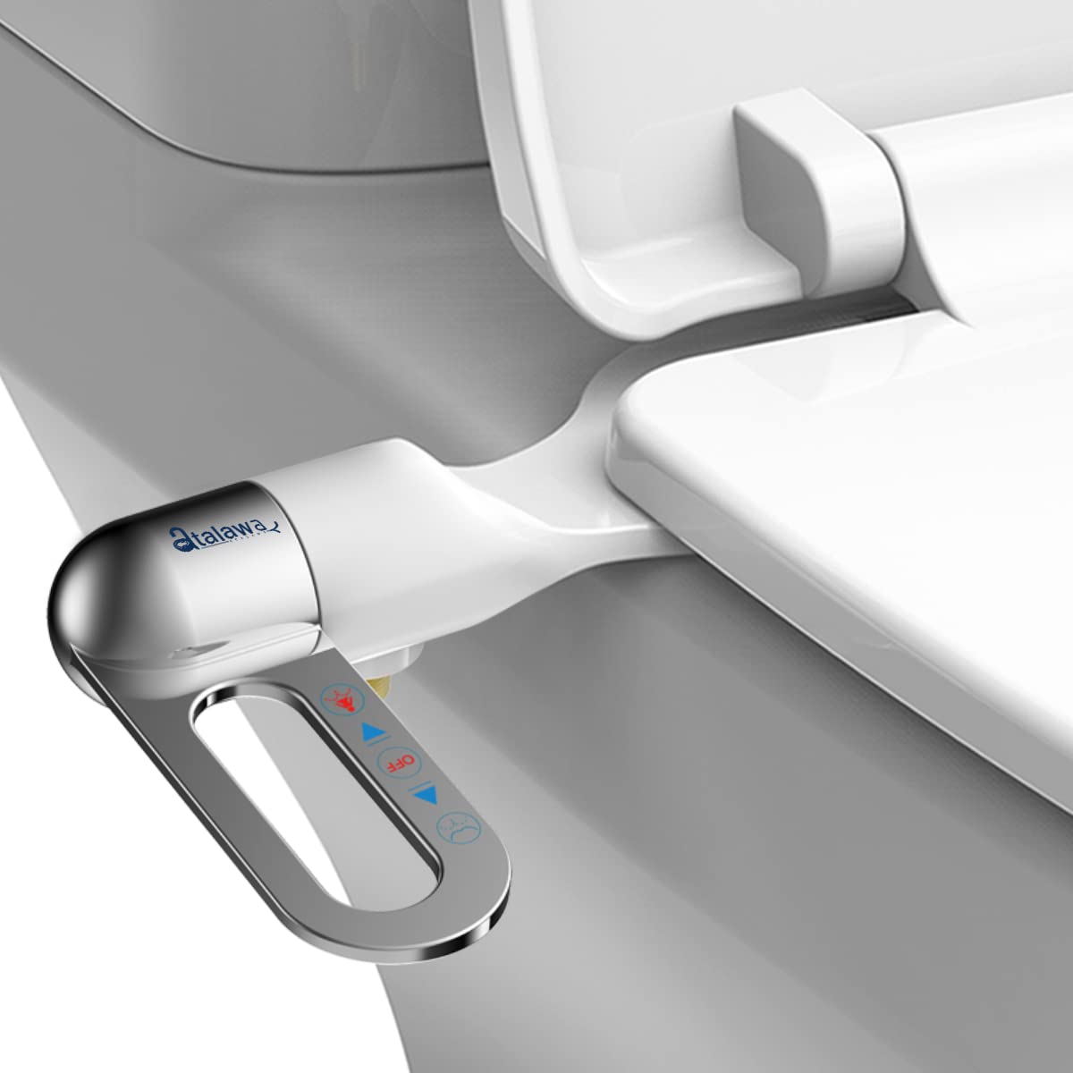 Ultra Slim Bidet Toilet Seat Attachment - Self Cleaning Dual Nozzle, Adjustable Water Pressure, Non-Electric Fresh Water Spray for Feminine & Personal Hygiene (Silver) | Perfect for Bathroom Upgrade, Elderly Care & Postpartum Recovery
