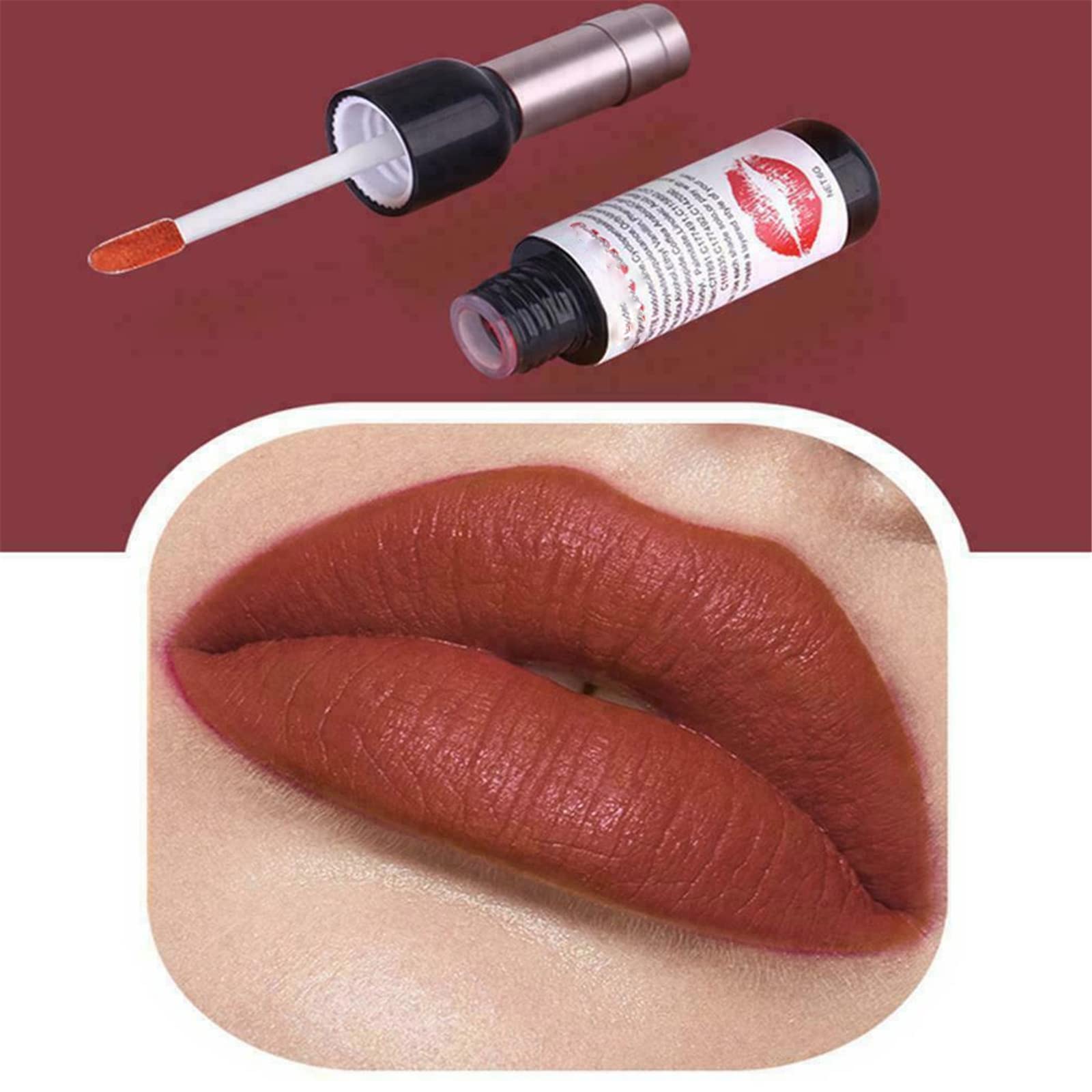 Long Lasting Matte Wine Lip Tint Set - Waterproof Liquid Lipstick & Lip Gloss (6 Colors) for Women, Perfect for Parties, Dates & Everyday Makeup Gifts