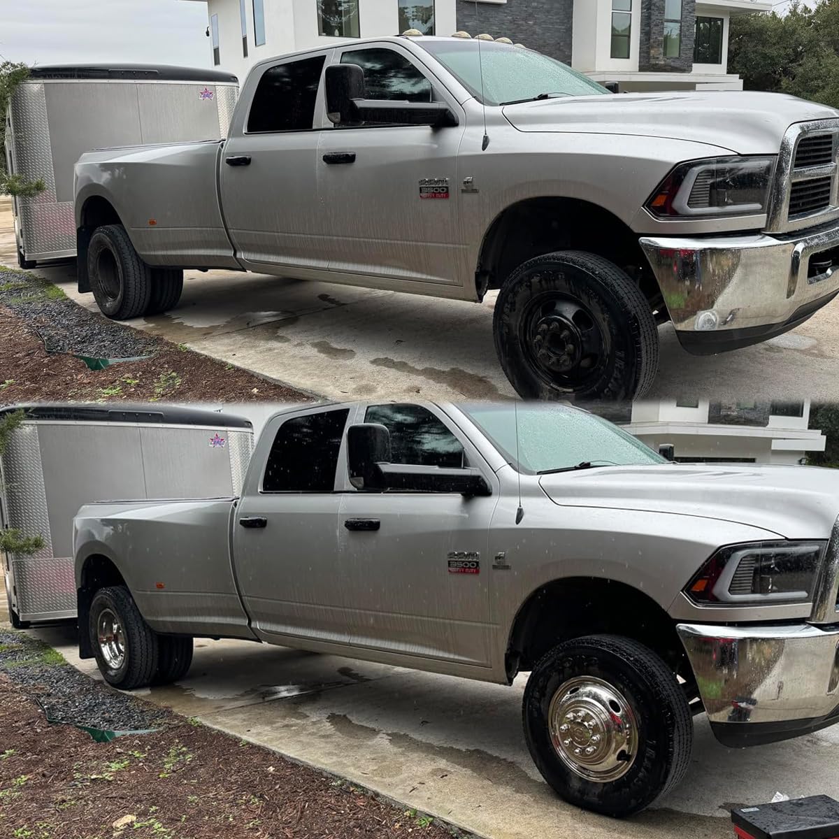 4pcs Polished Stainless Steel Wheel Simulators for 2003-2018 Dodge Ram 3500 Dually - 17