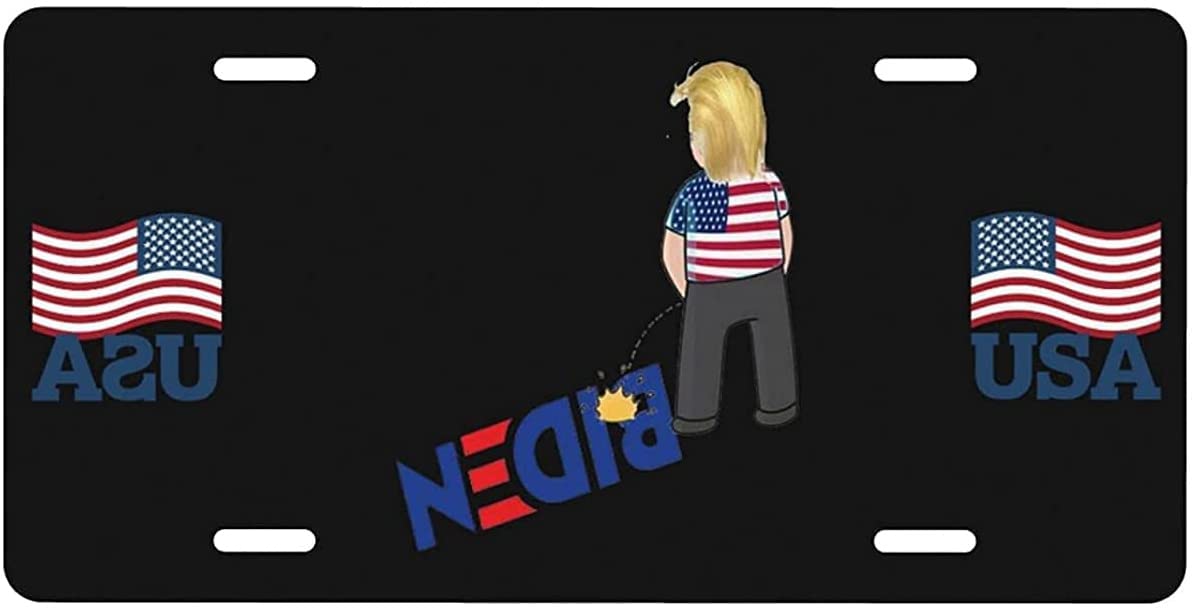Custom Biden Political Car License Plate Frame - Personalized Aluminum 4-Hole Auto Tag Holder - Great for Political Rallies & Conservative Car Enthusiasts