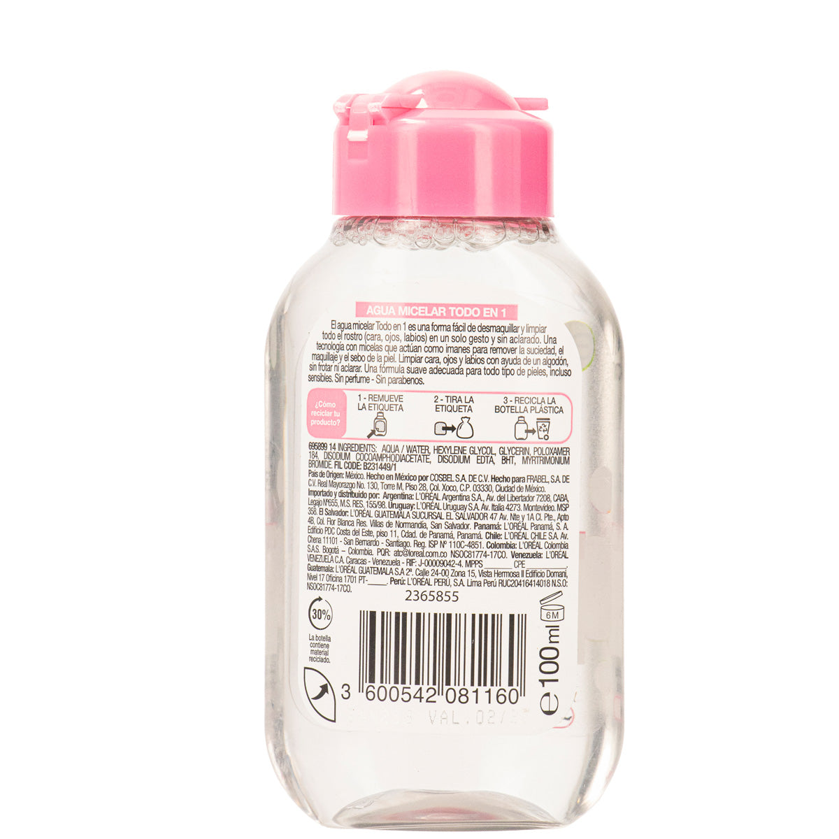 Micellar Water 3-in-1 Cleanser for Face, Eyes & Lips | 100ml | Gentle Makeup Remover & Skin Hydrator | Perfect for Travel & Daily Skincare Routine