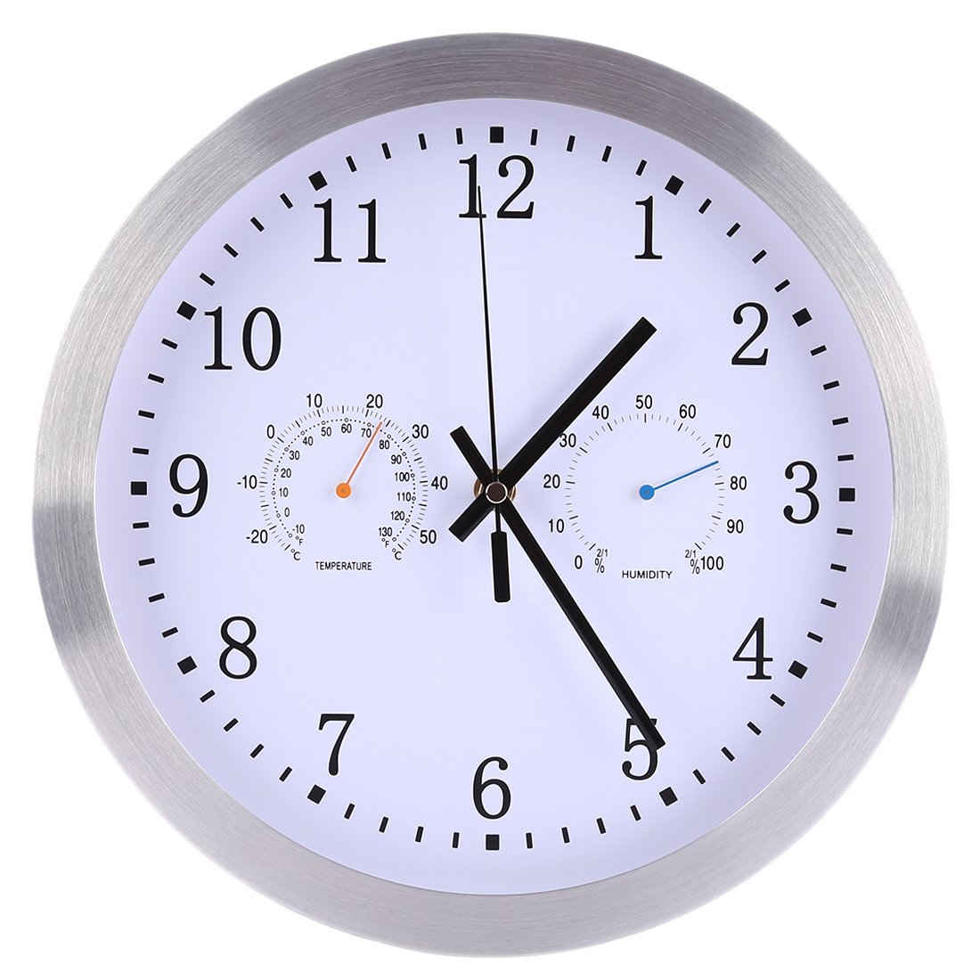 FSFF Radio-Controlled Wall Clock - Silent, Waterproof Digital Clock with Thermometer & Hygrometer - 30cm Large Display - Perfect for Home, Office, Kitchen, and Outdoor Use