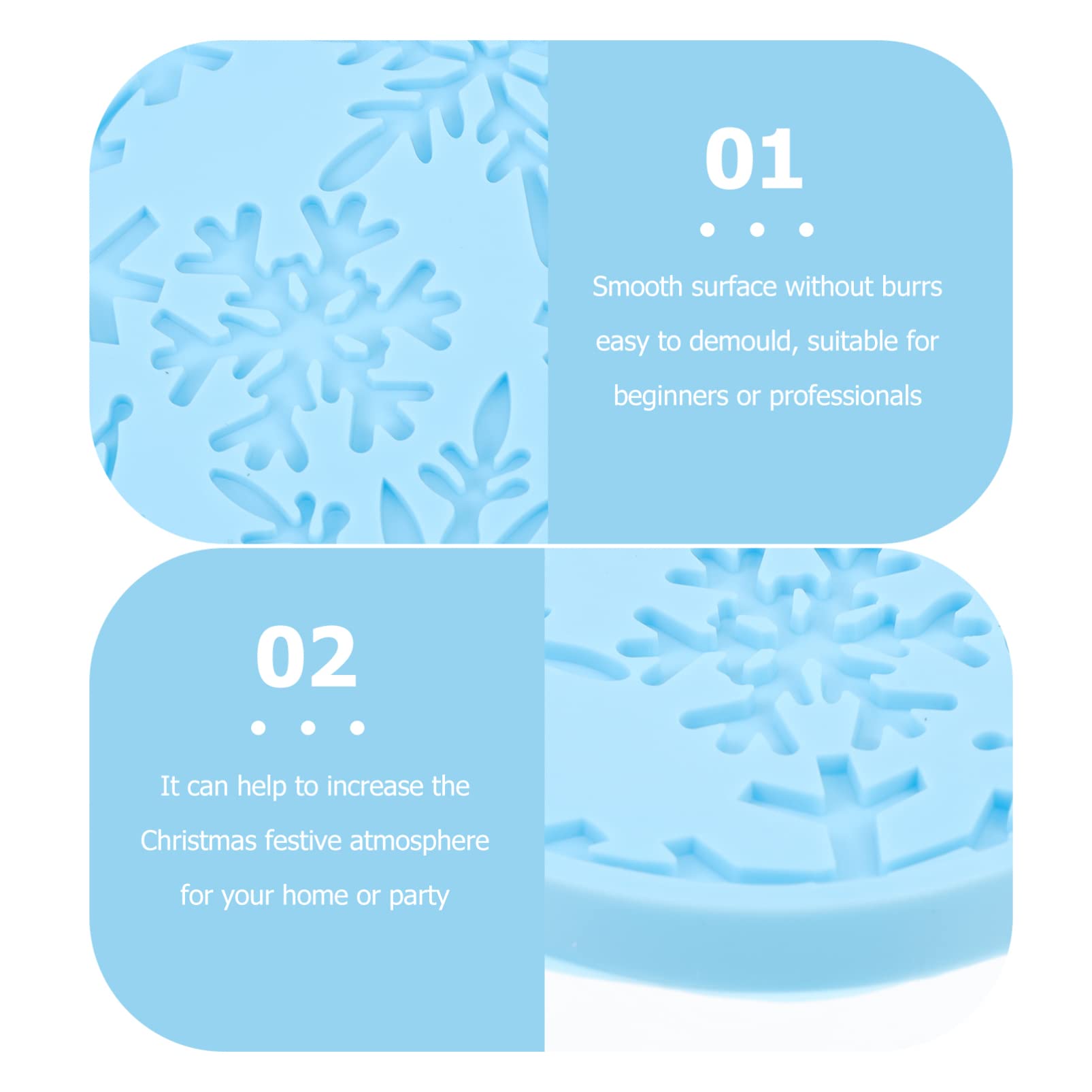 EXCEART 2-Piece Silicone Christmas Ornament Molds - Snowflake & Xmas Tree Resin Casting Molds for DIY Epoxy Crafts, Holiday Decorations | Perfect for Making Handmade Christmas Tree Hanging Pendants & Festive Home Decor