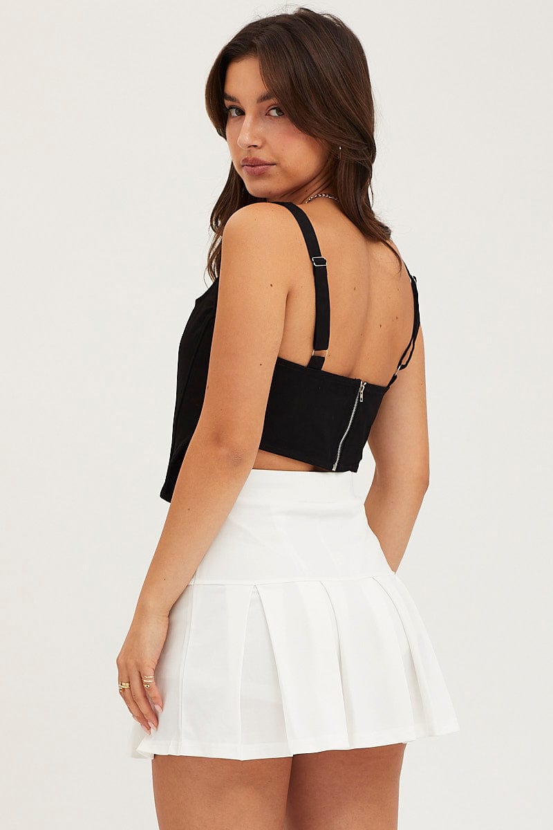 Sexy Black Corset Top for Women - Sleeveless Crop Bustier Shirt for Night Out, Clubwear & Lingerie Fashion