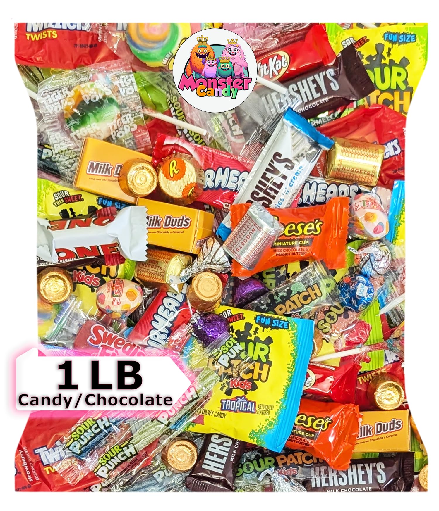 1 lb Bulk Chocolate and Candy Variety Pack - Individually Wrapped Pinata Stuffers & Party Favors for Kids Birthday, Halloween, Easter Celebrations - Perfect for Goodie Bags, Classroom Treats & Party Decorations