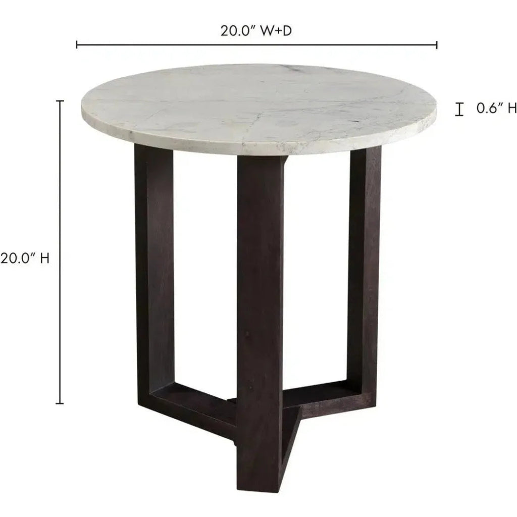 20 Inch Side Table Charcoal Grey - Modern End Table for Living Room, Bedroom & Office - Small Accent Table with Sturdy Metal Frame - Perfect for Coffee, Books & Decor
