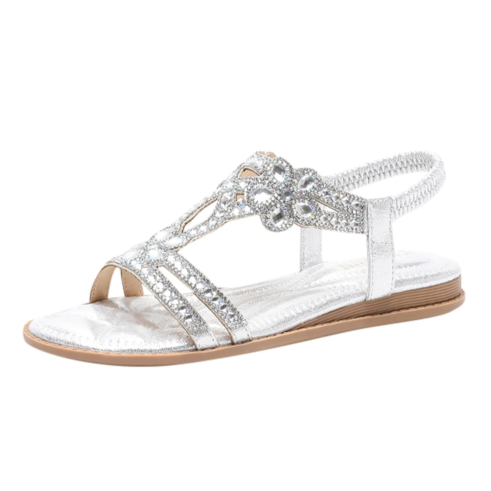 Women's Casual Flat Platform Sandals with Arch Support - Non-Slip Summer Dressy Sandals for Walking, Beach, Travel & Outdoor Activities