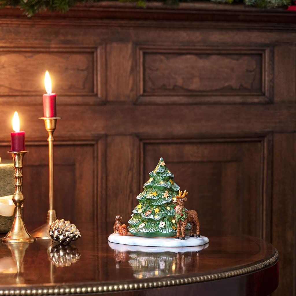 Villeroy & Boch Musical Christmas Tree Figurine - Holiday Decor with Festive Music - Perfect for Christmas Tree Topper, Mantel Display & Holiday Home Decor