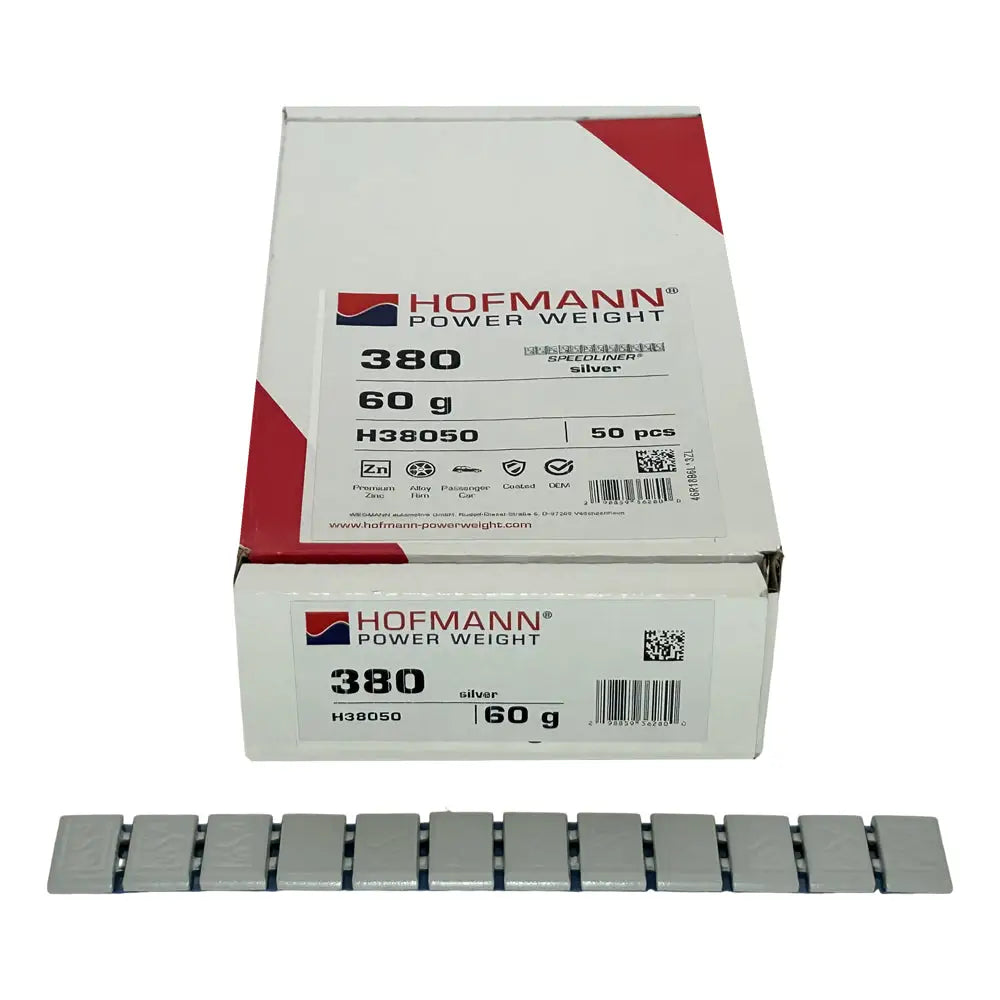 Hofmann Type 380 Gray Adhesive Wheel Weights - Zinc Alloy (5g Each, 600-Piece Pack) - Perfect for Tire Balancing, Auto Repair & Wheel Alignment