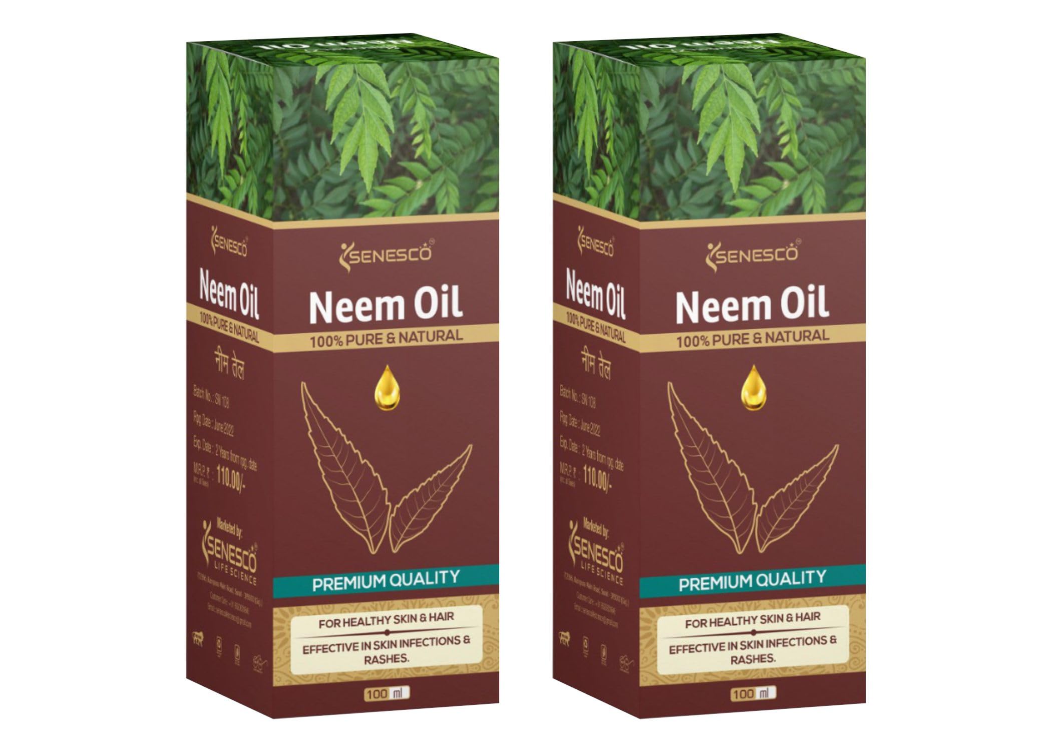 Organic Neem Oil for Plants - 100% Pure Cold Pressed Neem Oil for Skin, Hair & Garden - Natural Pest Control & Fungicide for Indoor & Outdoor Plants - Hydrating Moisturizer for Face, Scalp & Body Care