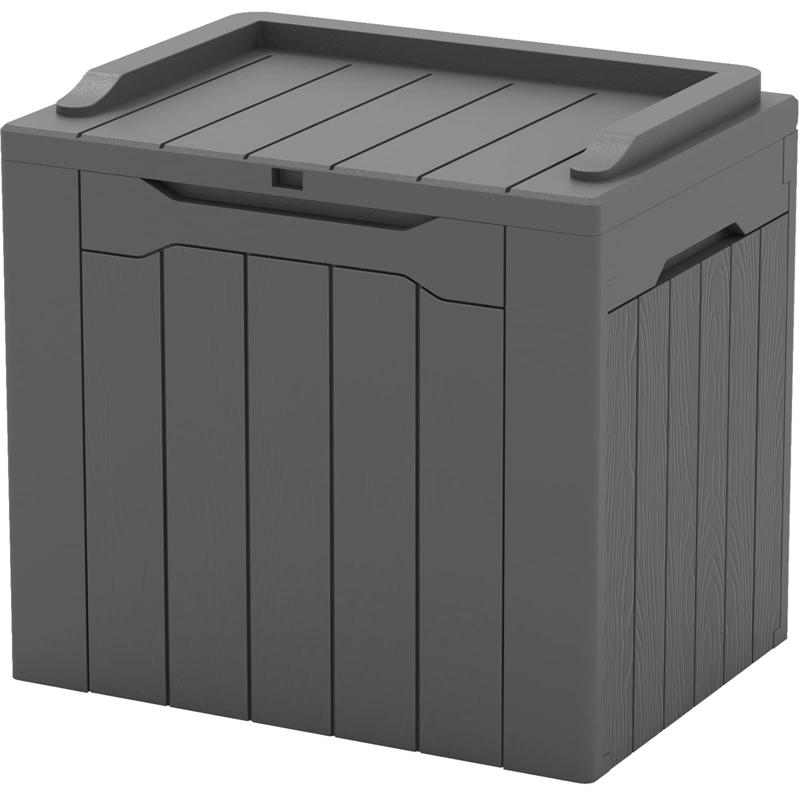 Patiowell 30 Gallon Resin Deck Box - Waterproof Outdoor Storage Container for Patio Furniture, Pool Toys & Deliveries - Lockable Grey Deck Box for Backyard, Garden & Poolside Organization