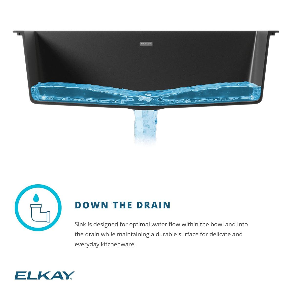Elkay Quartz Classic ELGDULB3322BK0 Black Equal Double Bowl Undermount Kitchen Sink - Durable & Stylish for Modern Home Cooking & Dishwashing