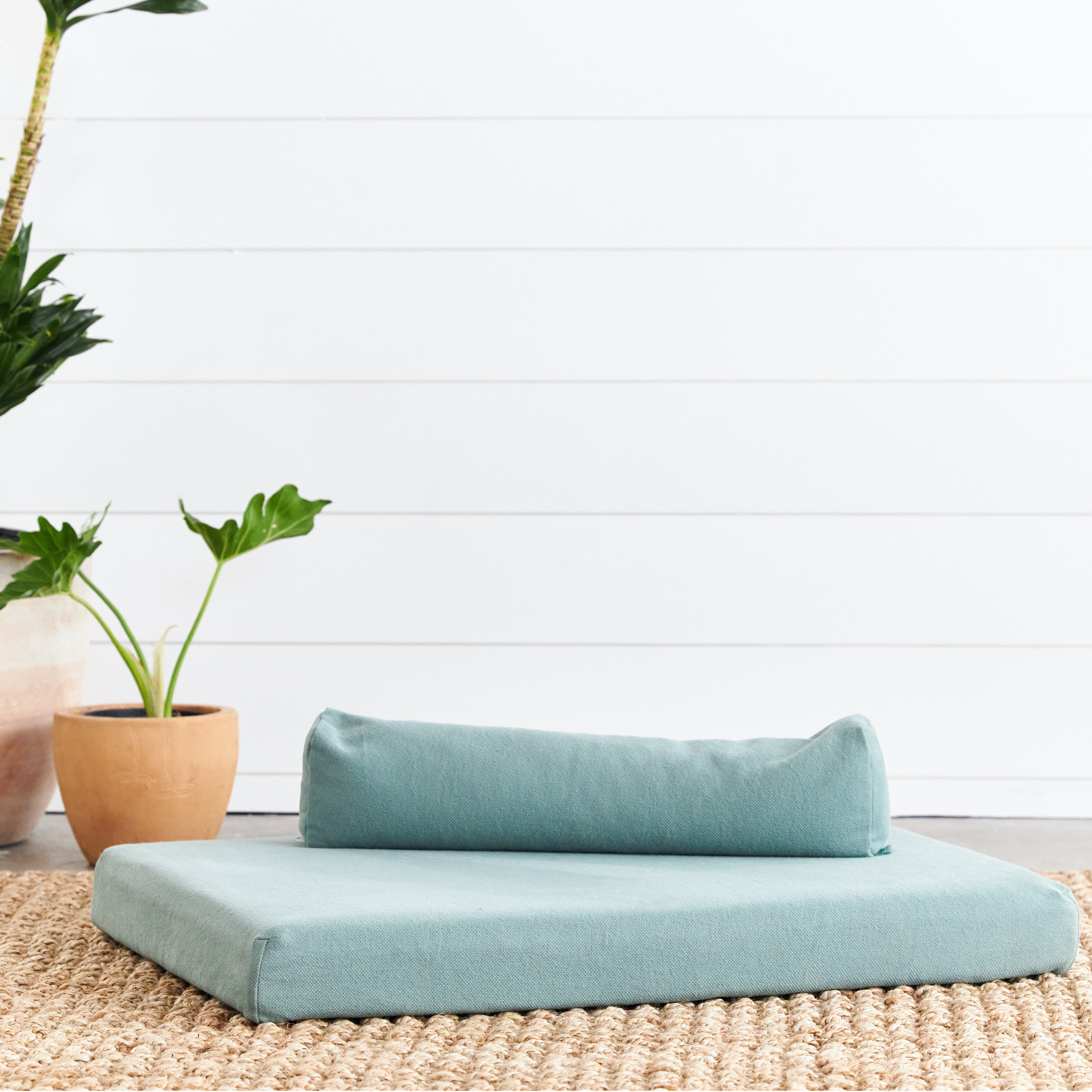 Organic Dog Bed with Pillow Bolster - Hypoallergenic & Washable Pet Bed for Small, Medium & Large Dogs - Perfect for Crates, Floors & Home Use